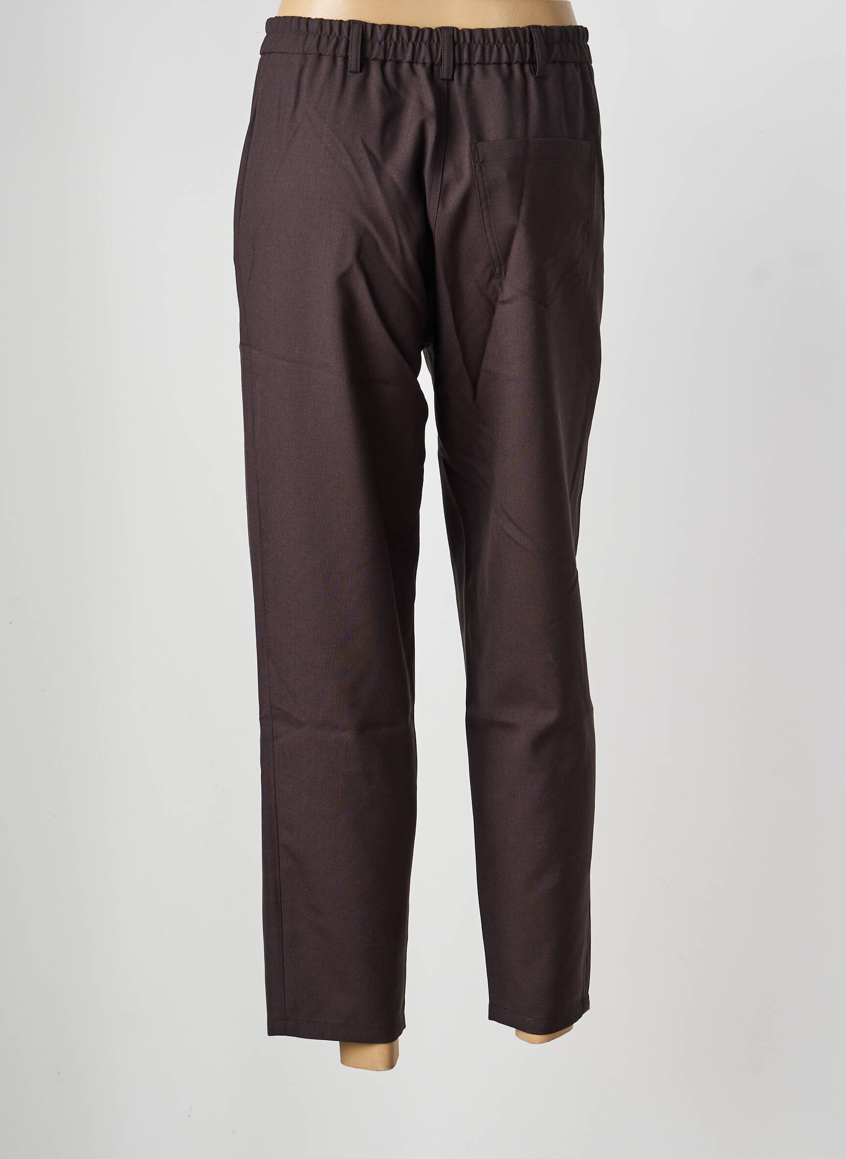 Pantalon 7/8 talie elastică mărime normală maro ROSEANNA femeie
