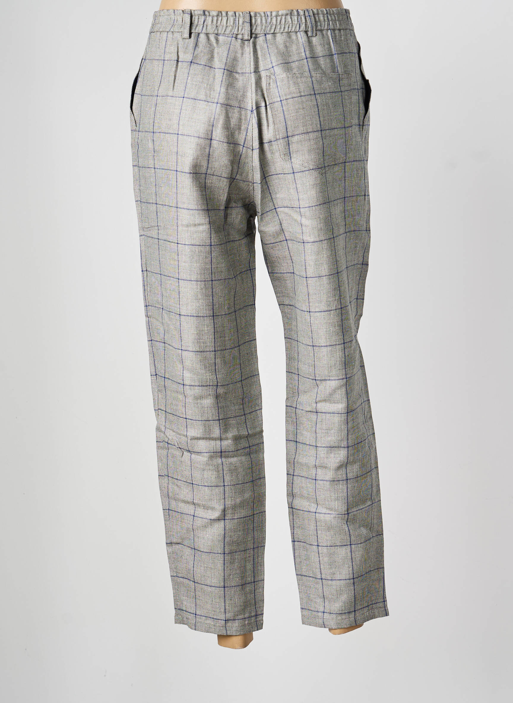Pantalon 7/8 talie elastică mărime normală gri ROSEANNA femeie