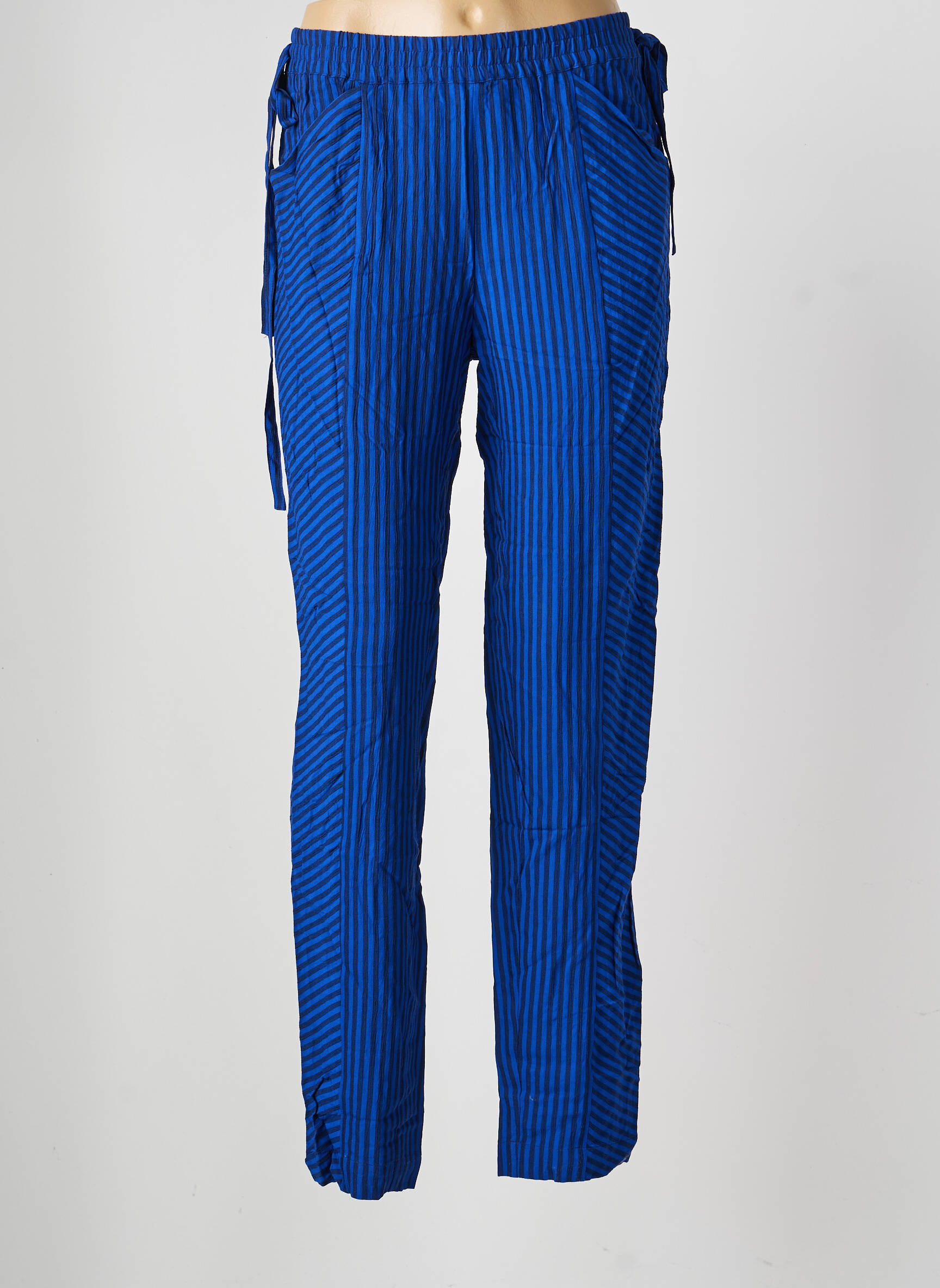 Pantalon slim talie elastică mărime normală albastru ROSEANNA femeie