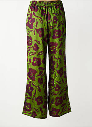 Pantalon larg buzunare mărime normală verde HOD femeie