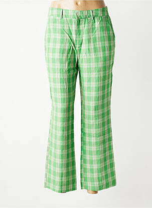 Pantalon drept țesătură poplin mărime normală verde HOD femeie