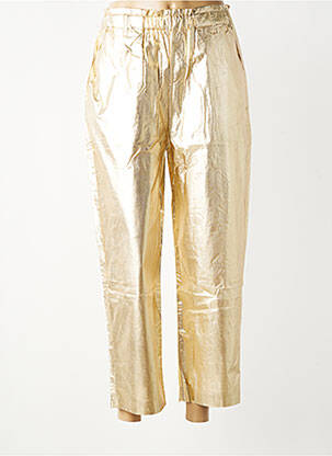 Pantalon 7/8 talie elastică mărime normală auriu HOD femeie