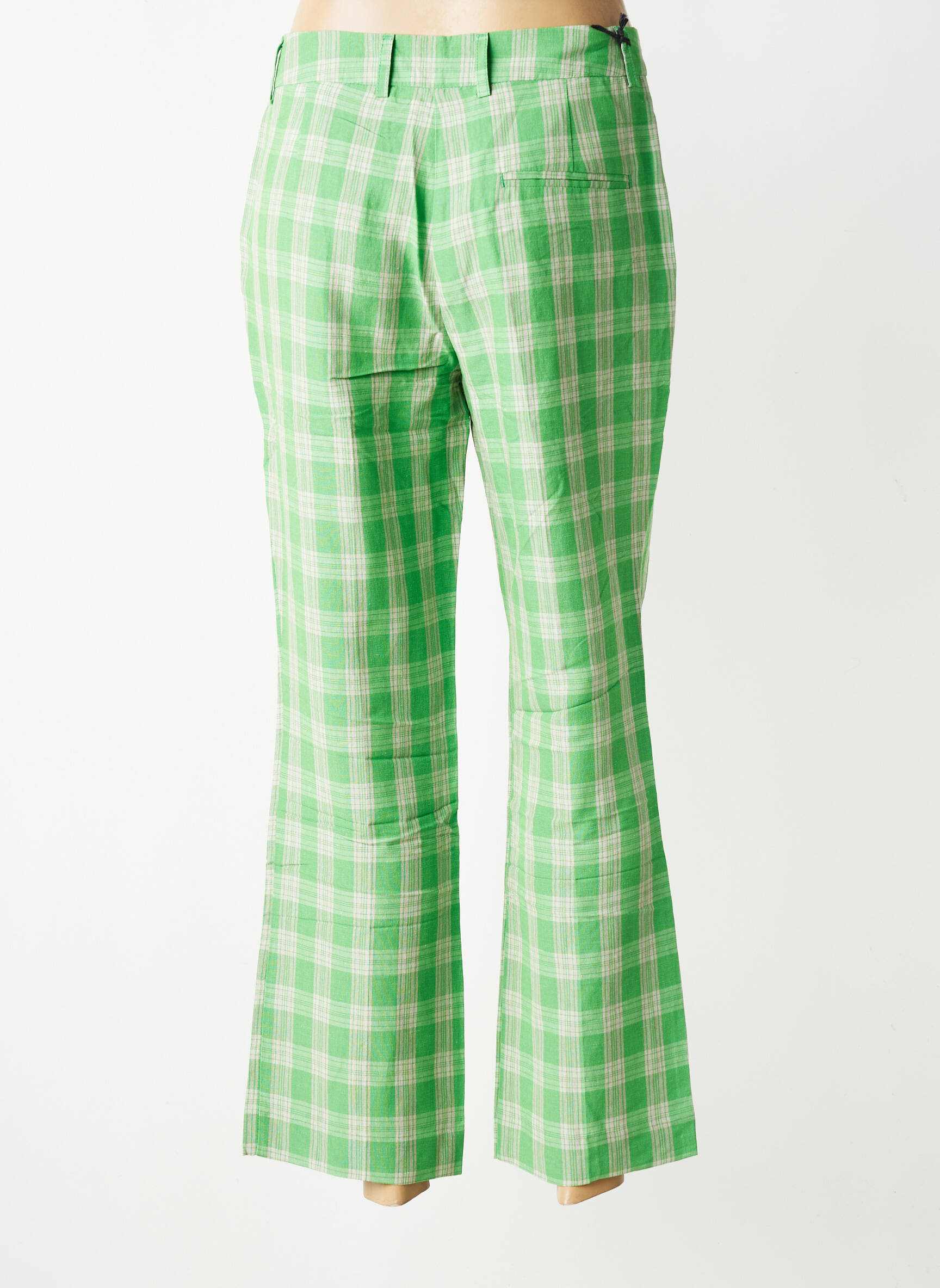 Pantalon drept țesătură poplin mărime normală verde HOD femeie