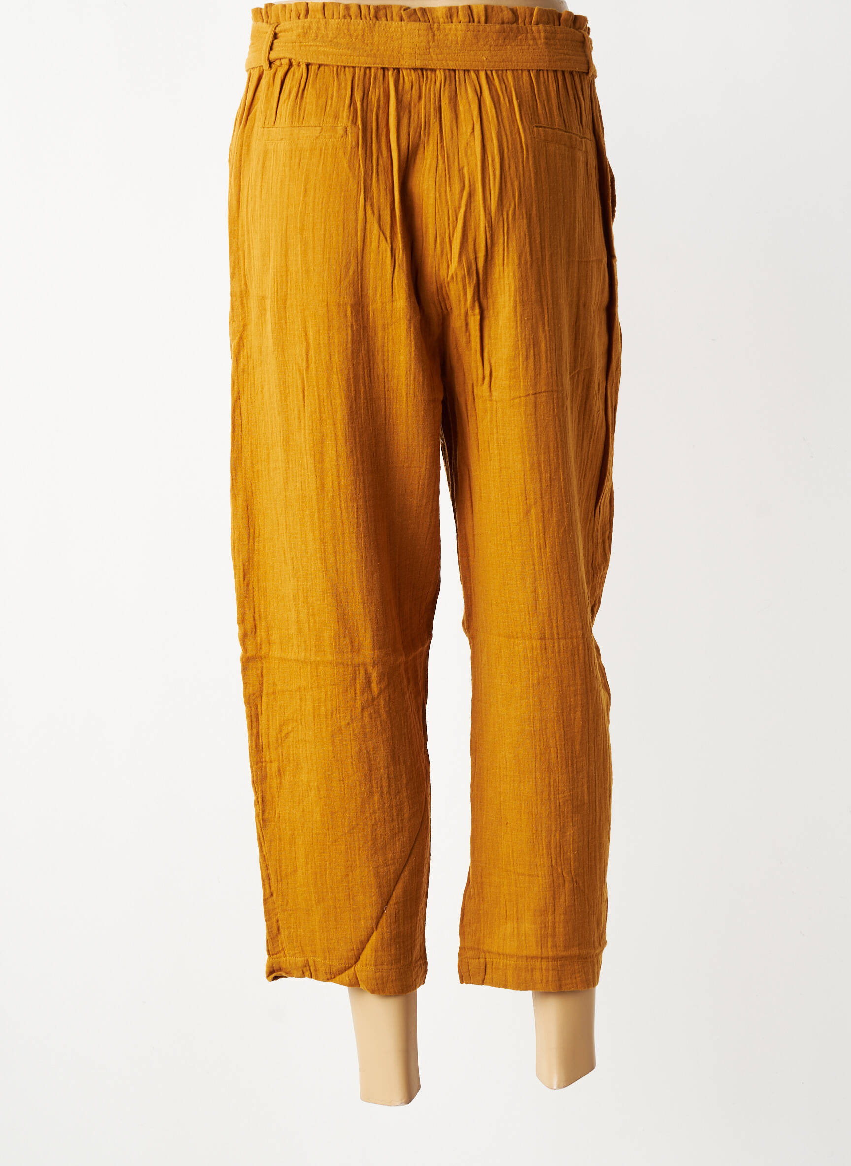 Pantalon 7/8 talie elastică mărime normală maro HOD femeie