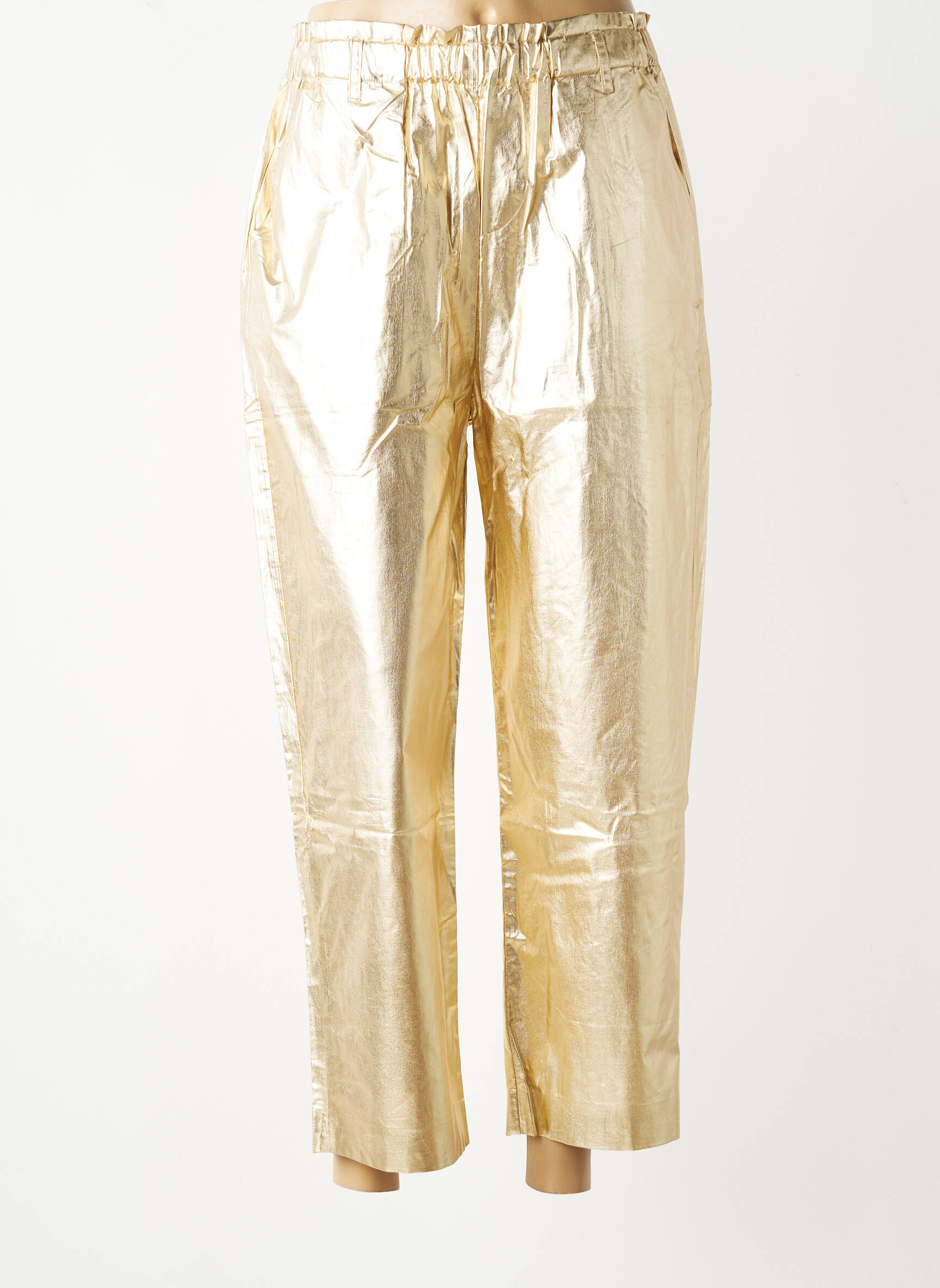 Pantalon 7/8 talie elastică mărime normală auriu HOD femeie