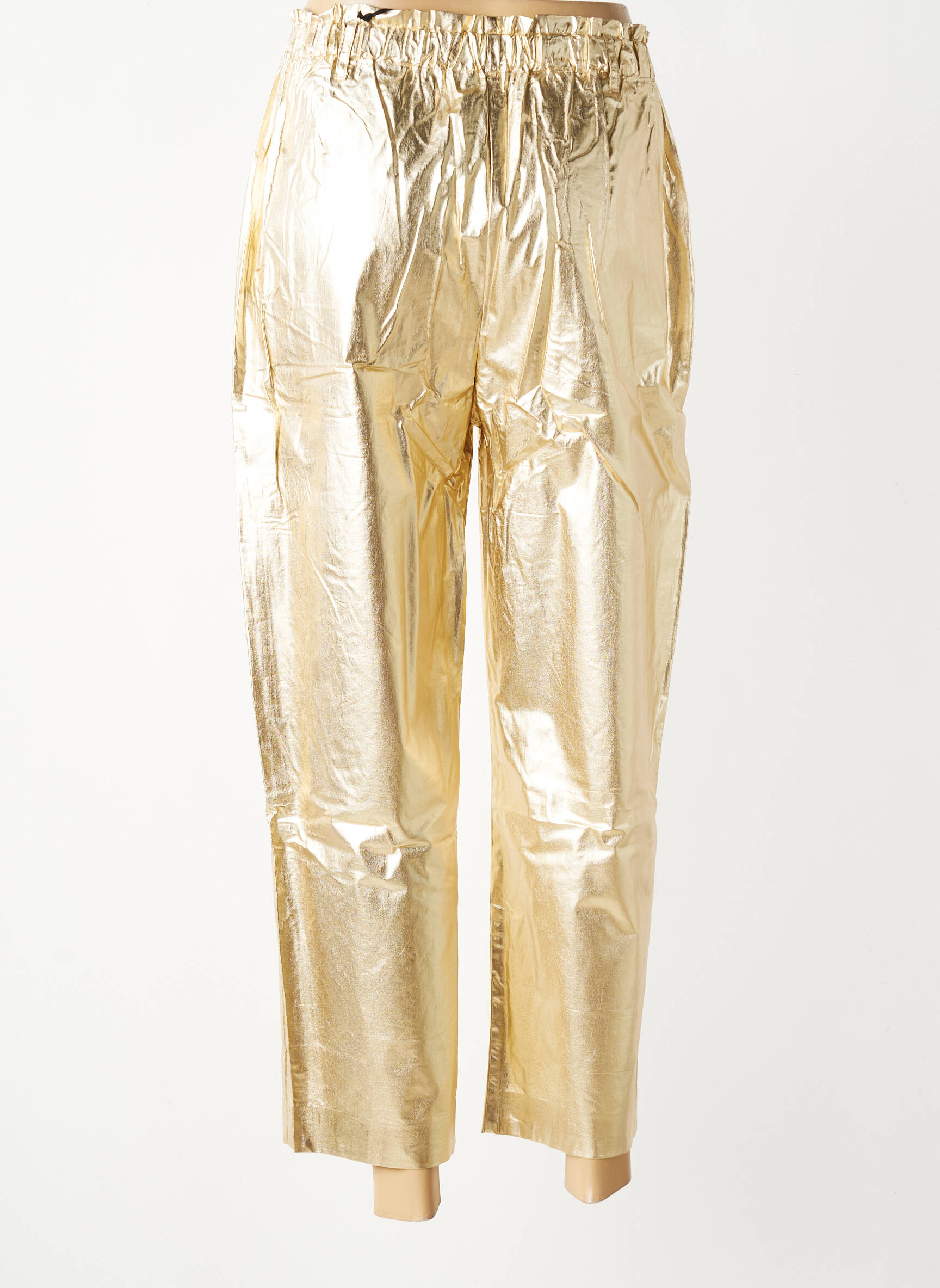 Pantalon 7/8 talie elastică mărime normală auriu HOD femeie