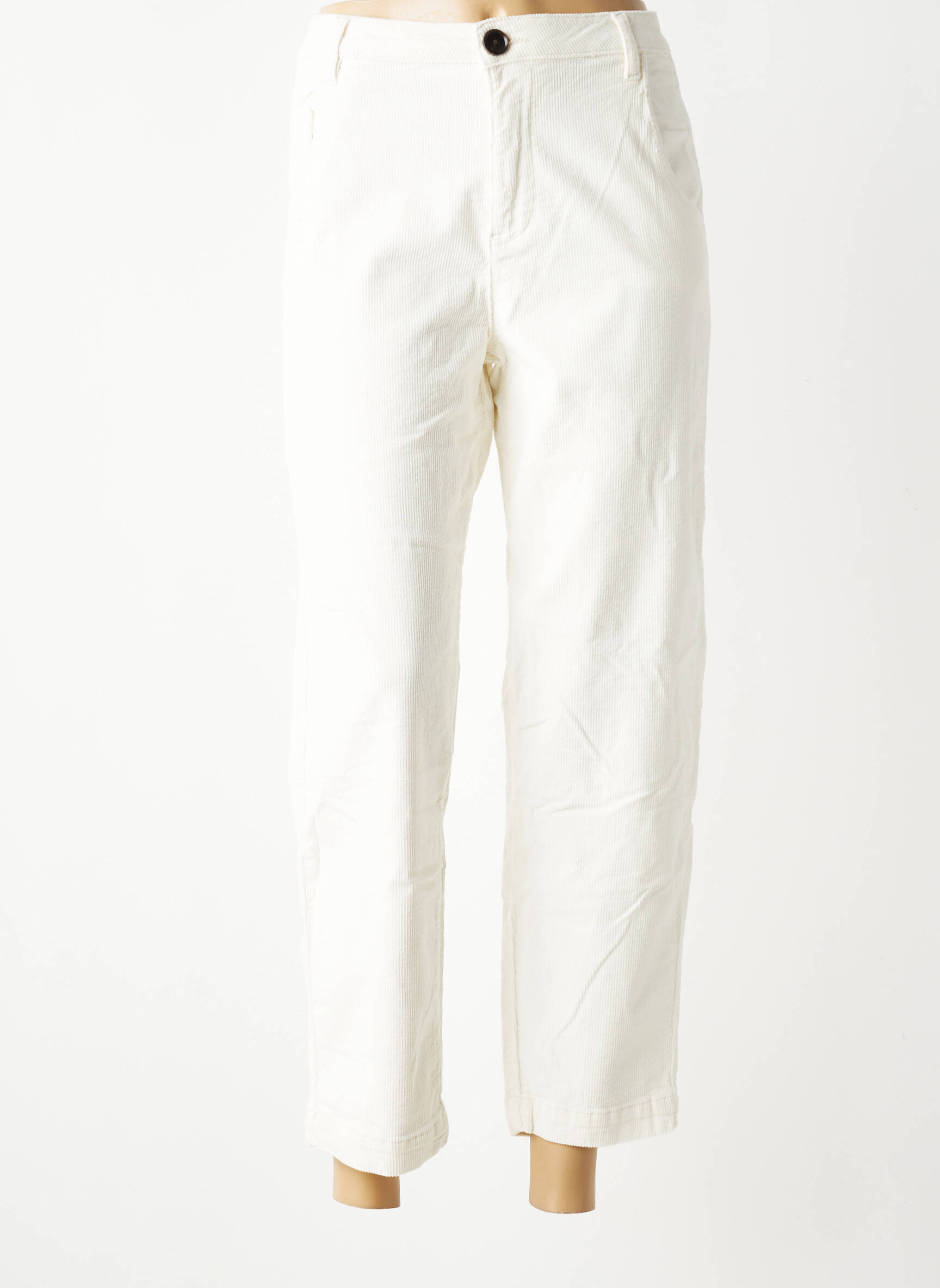 Pantalon 7/8 elasticitate mărime normală alb MKT STUDIO femeie