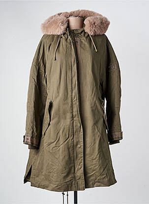Parka mâneci lungi cu glugă verde FIVE femeie
