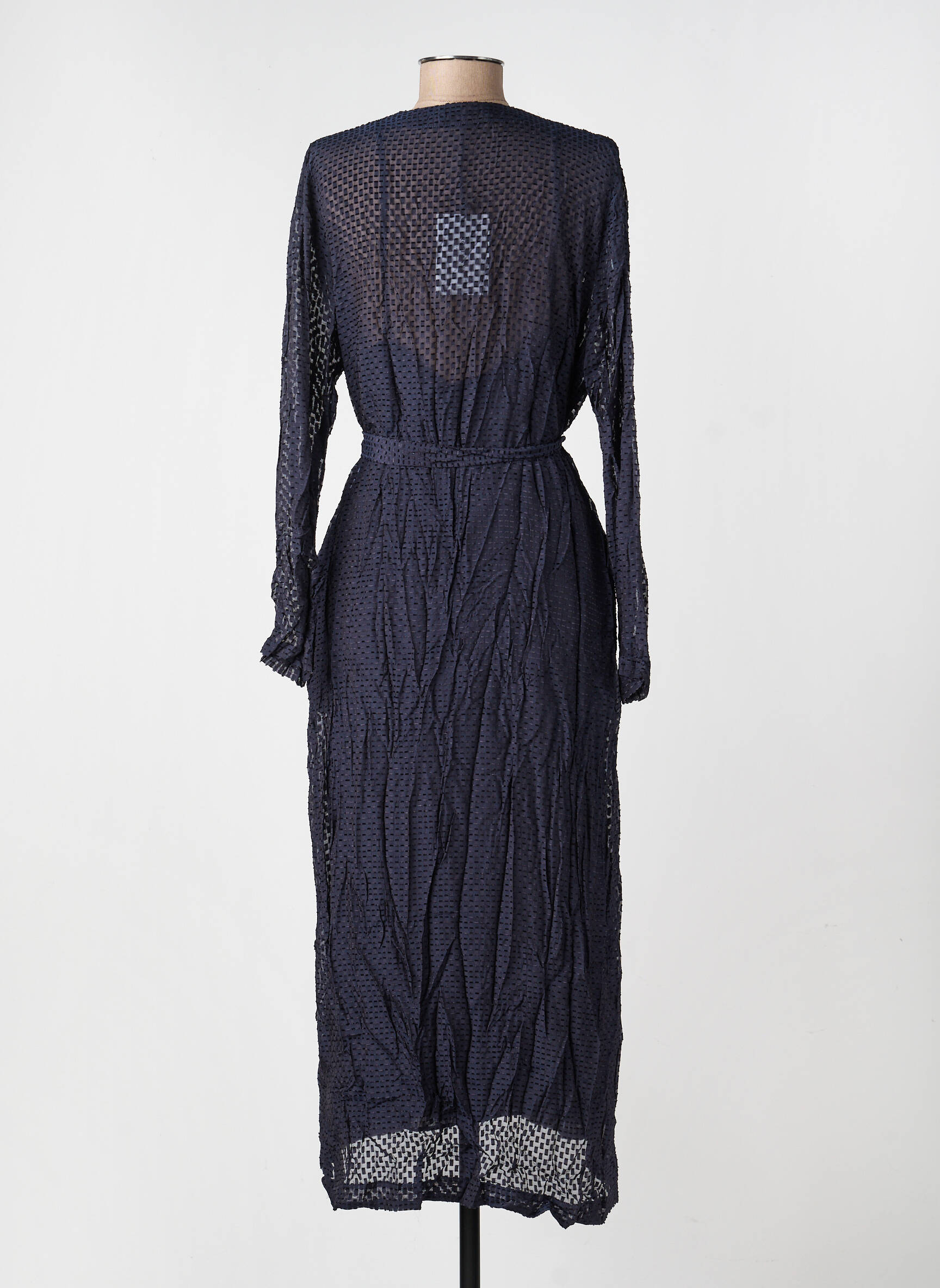 Rochie lungă mâneci lungi mâneci lungi albastru ROSEANNA femeie