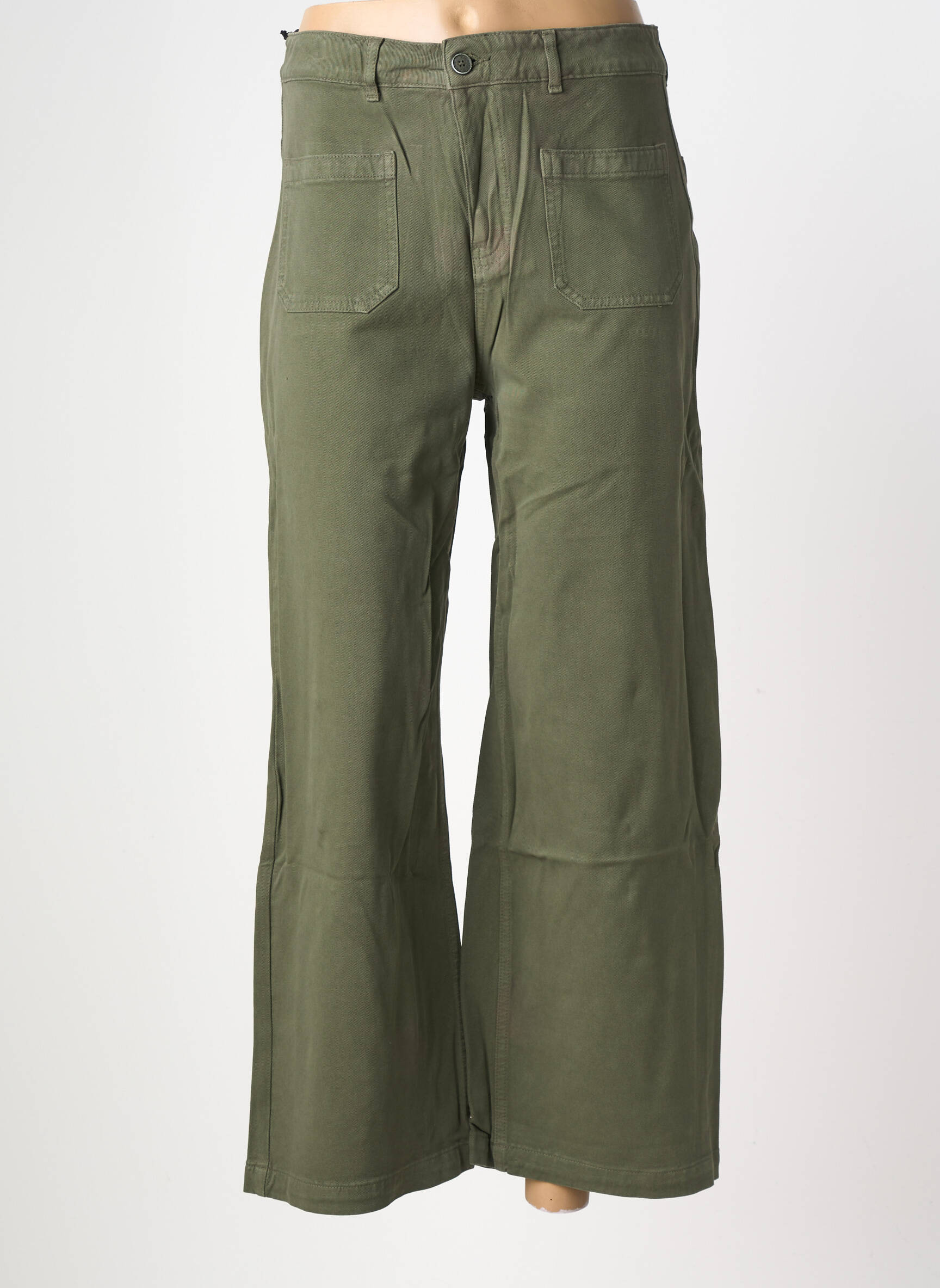 Pantalon evazat mărime normală mărime normală verde FIVE femeie
