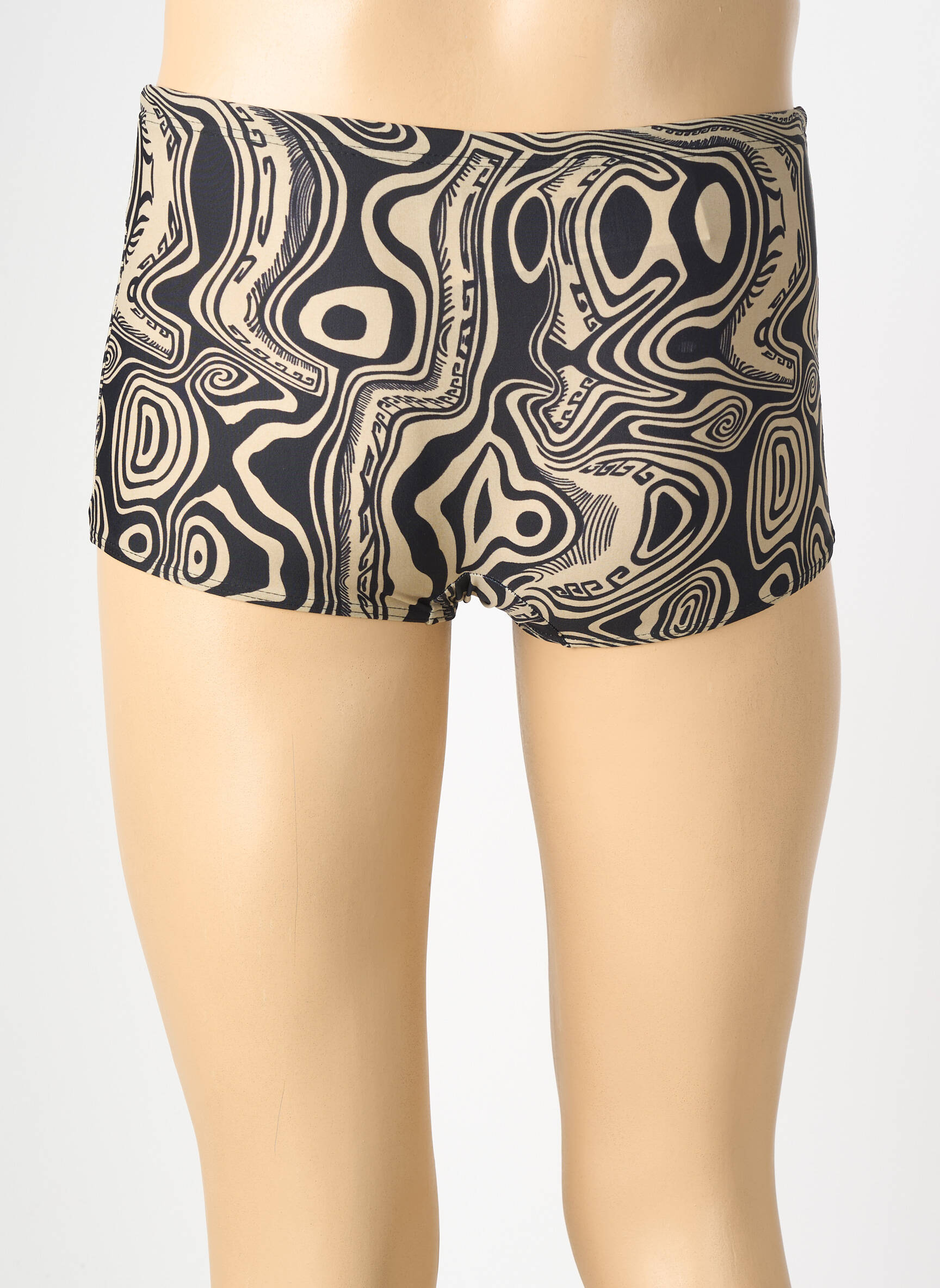 Slip de baie țesătură poplin negru KALAÏS bărbat