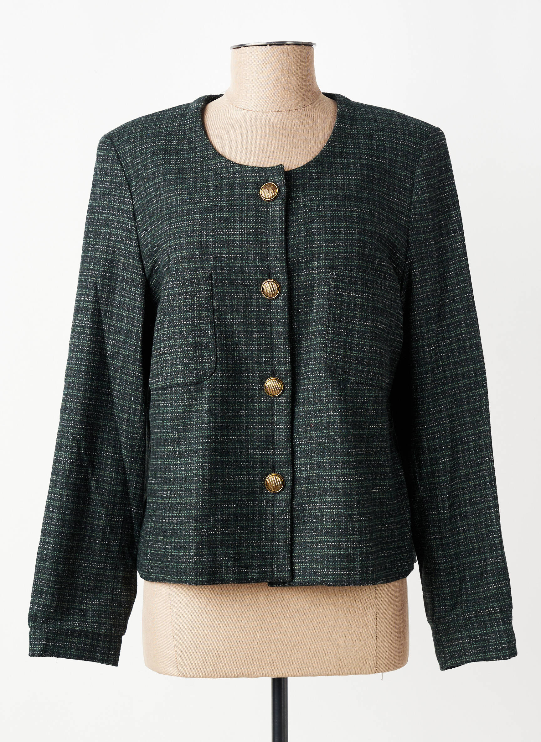 Jachete casual guler rotund verde GEVANA femeie
