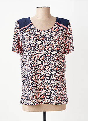Tricou croială cambrată mâneci scurte albastru GEVANA femeie