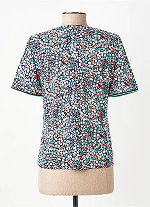 Tricou guler în v mâneci scurte albastru GEVANA femeie