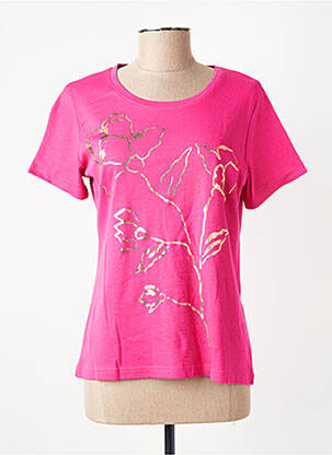 Tricou serigrafie mâneci scurte roz GEVANA femeie