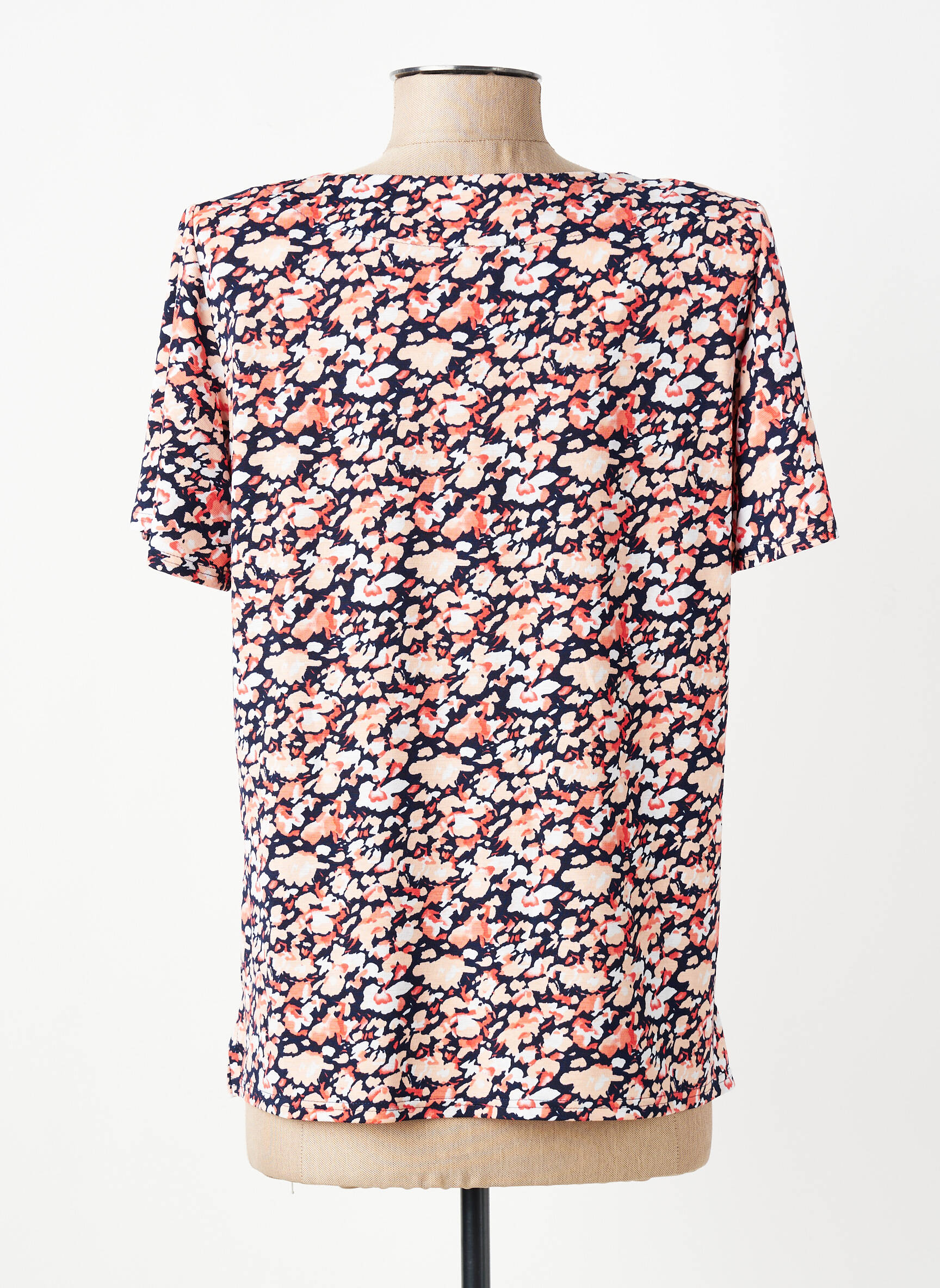 Tricou croială cambrată mâneci scurte albastru GEVANA femeie