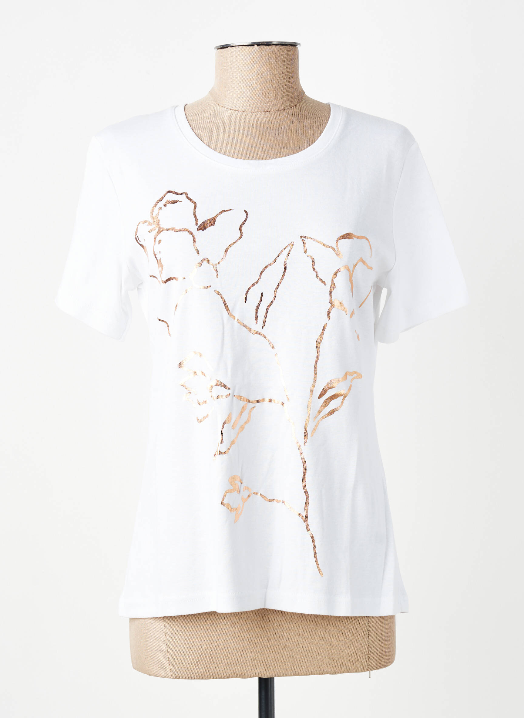 Tricou serigrafie mâneci scurte alb GEVANA femeie