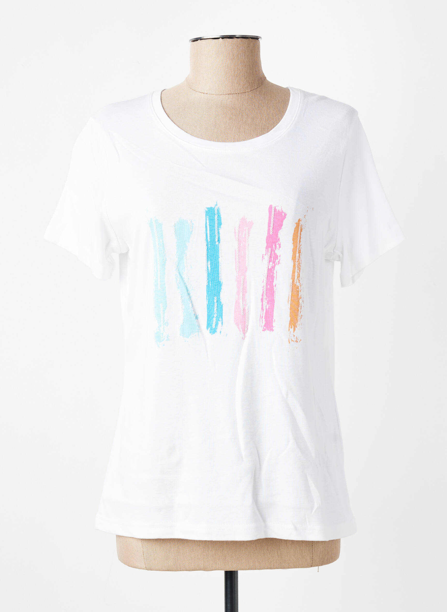 Tricou serigrafie mâneci scurte alb GEVANA femeie