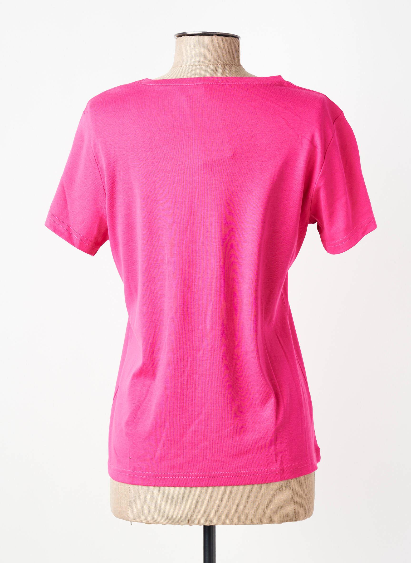 Tricou serigrafie mâneci scurte roz GEVANA femeie