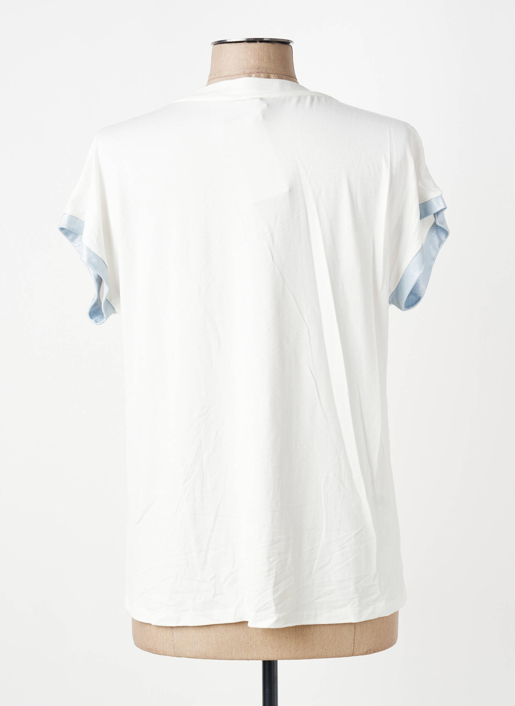 Tricou croială dreaptă mâneci scurte bej GEVANA femeie