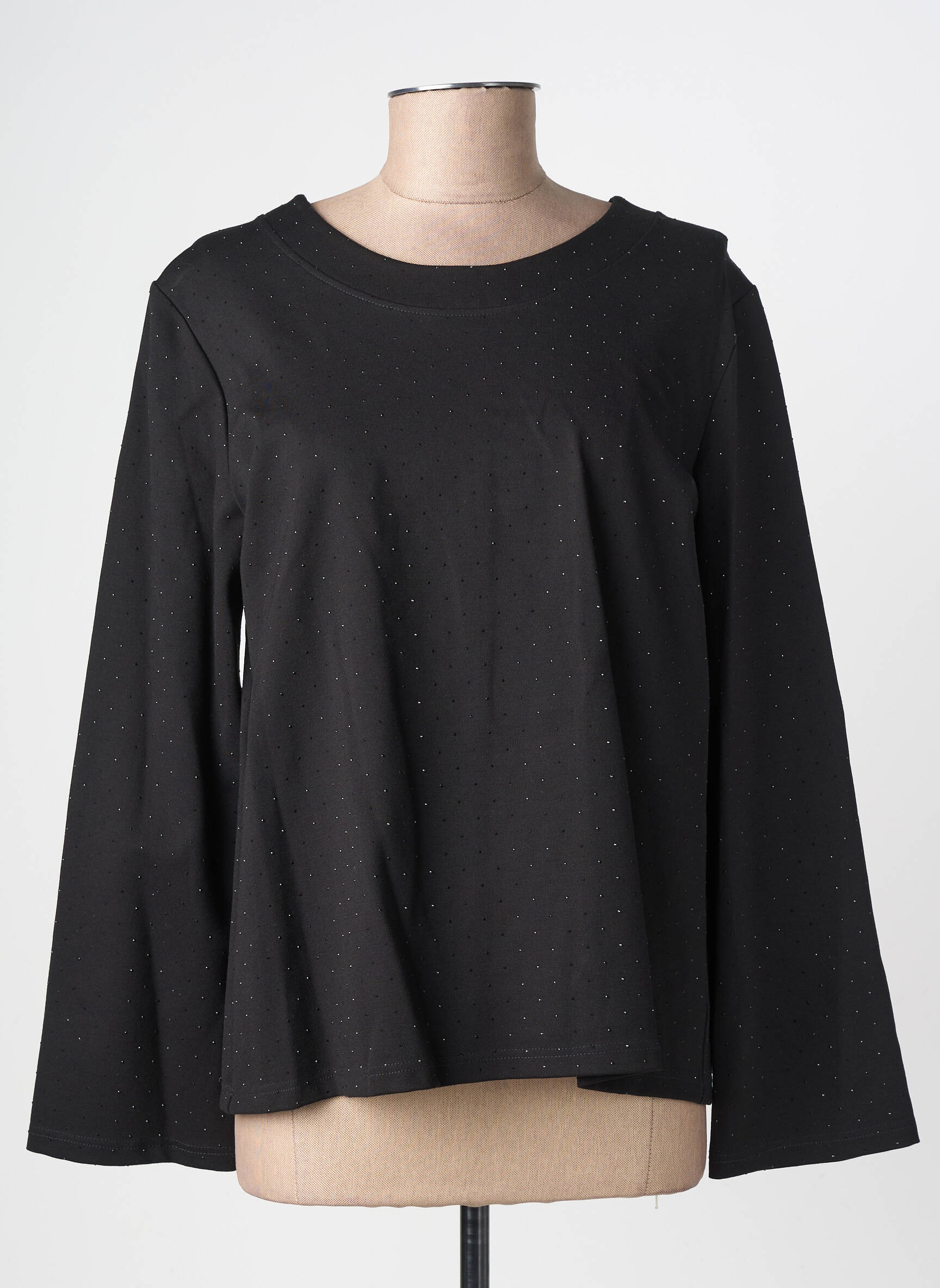 Top mâneci lungi mâneci lungi negru GEVANA femeie