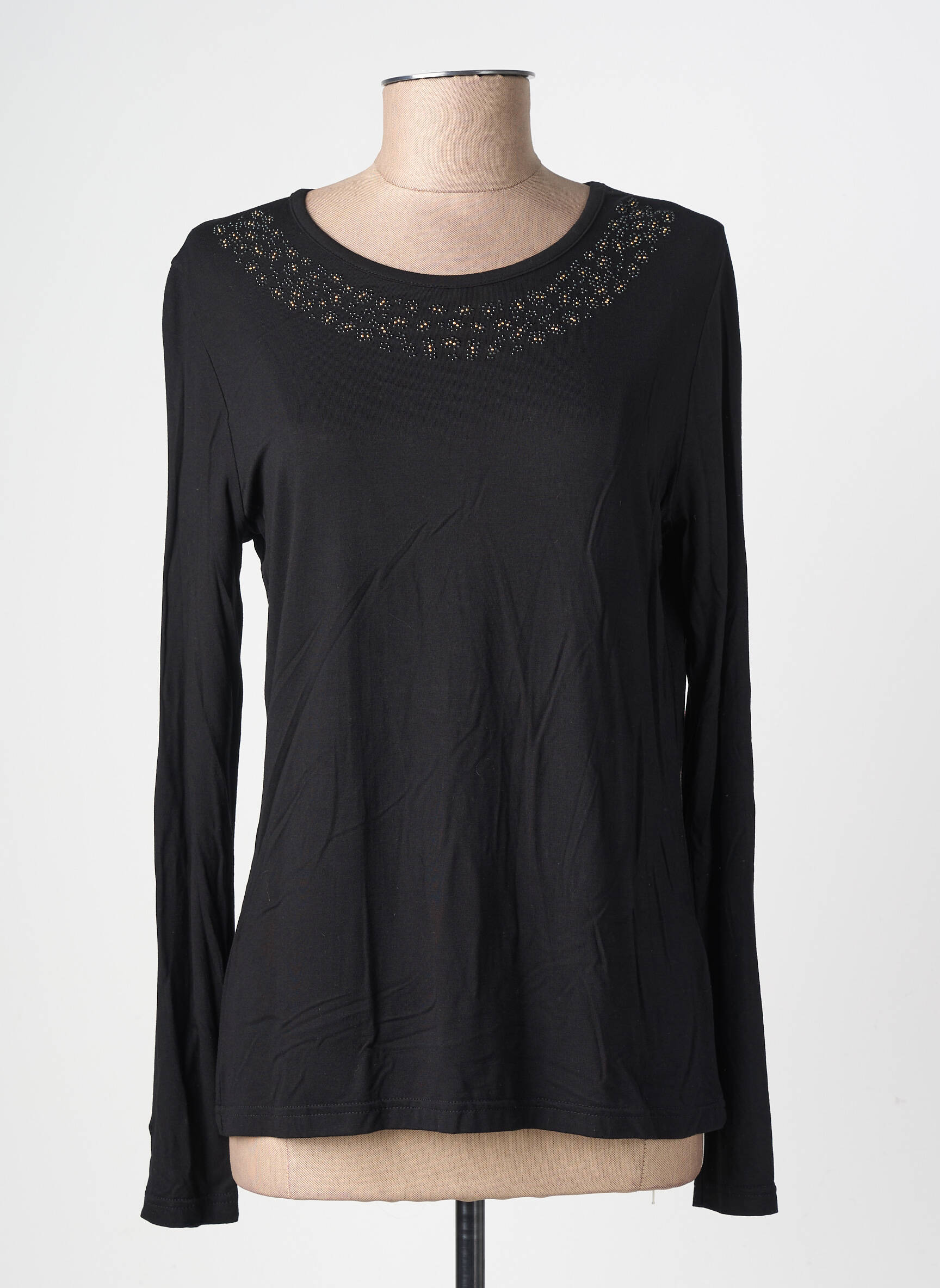 Top mâneci lungi mâneci lungi negru GEVANA femeie