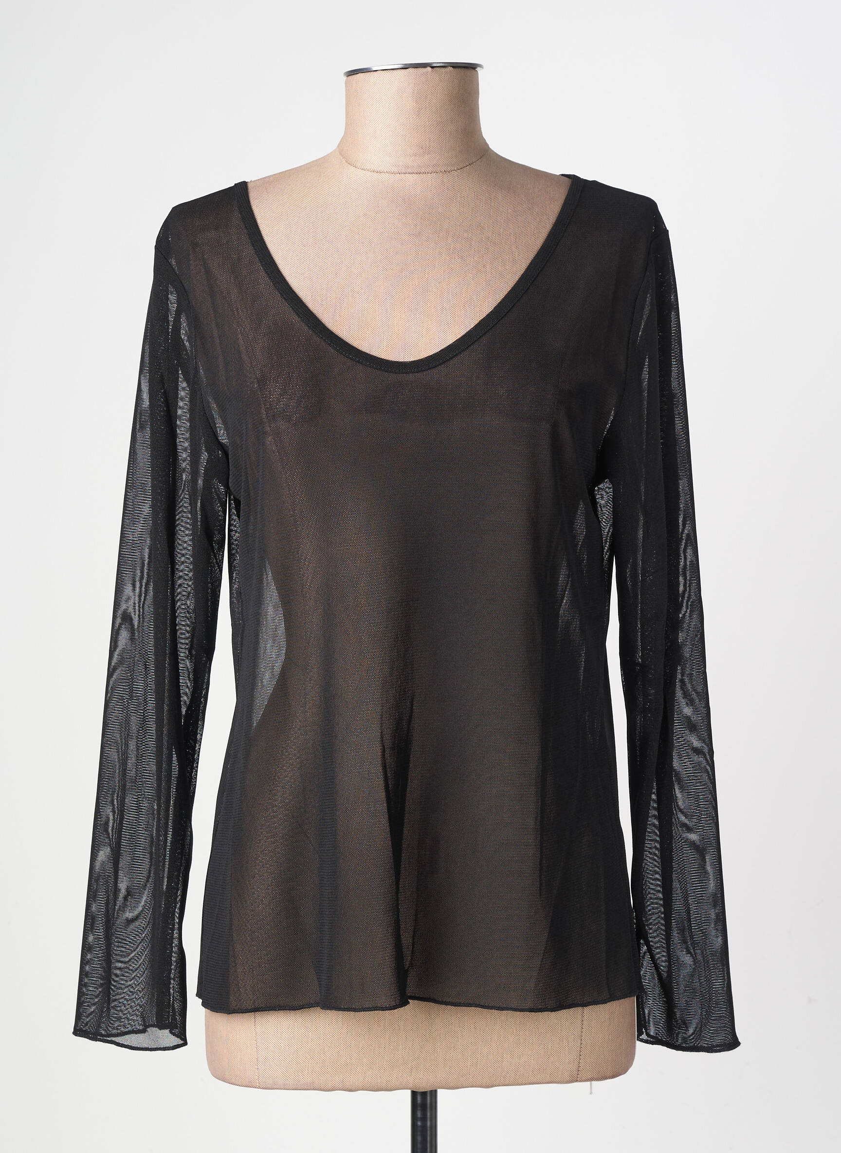 Top mâneci lungi mâneci lungi negru GEVANA femeie