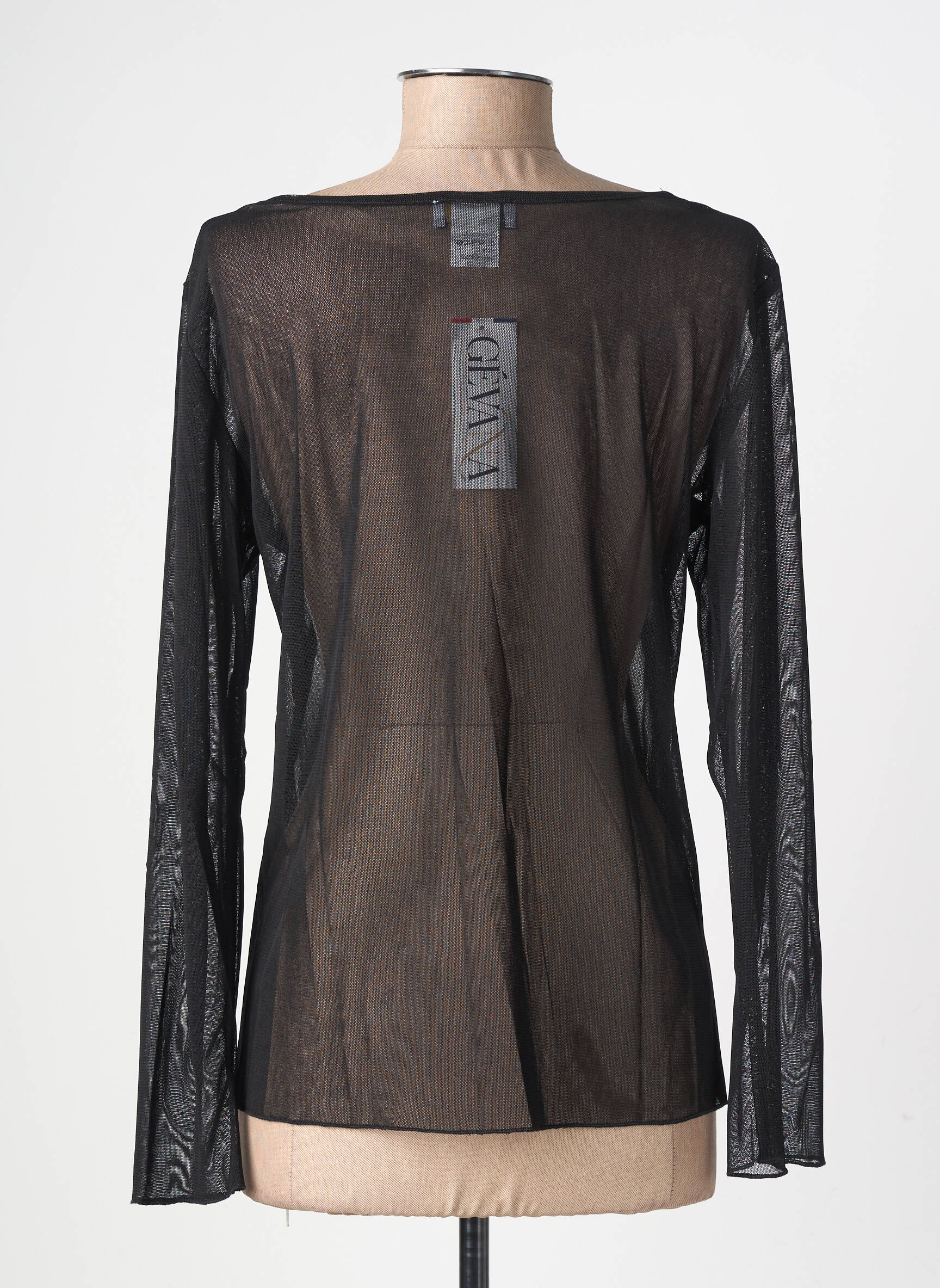 Top mâneci lungi mâneci lungi negru GEVANA femeie