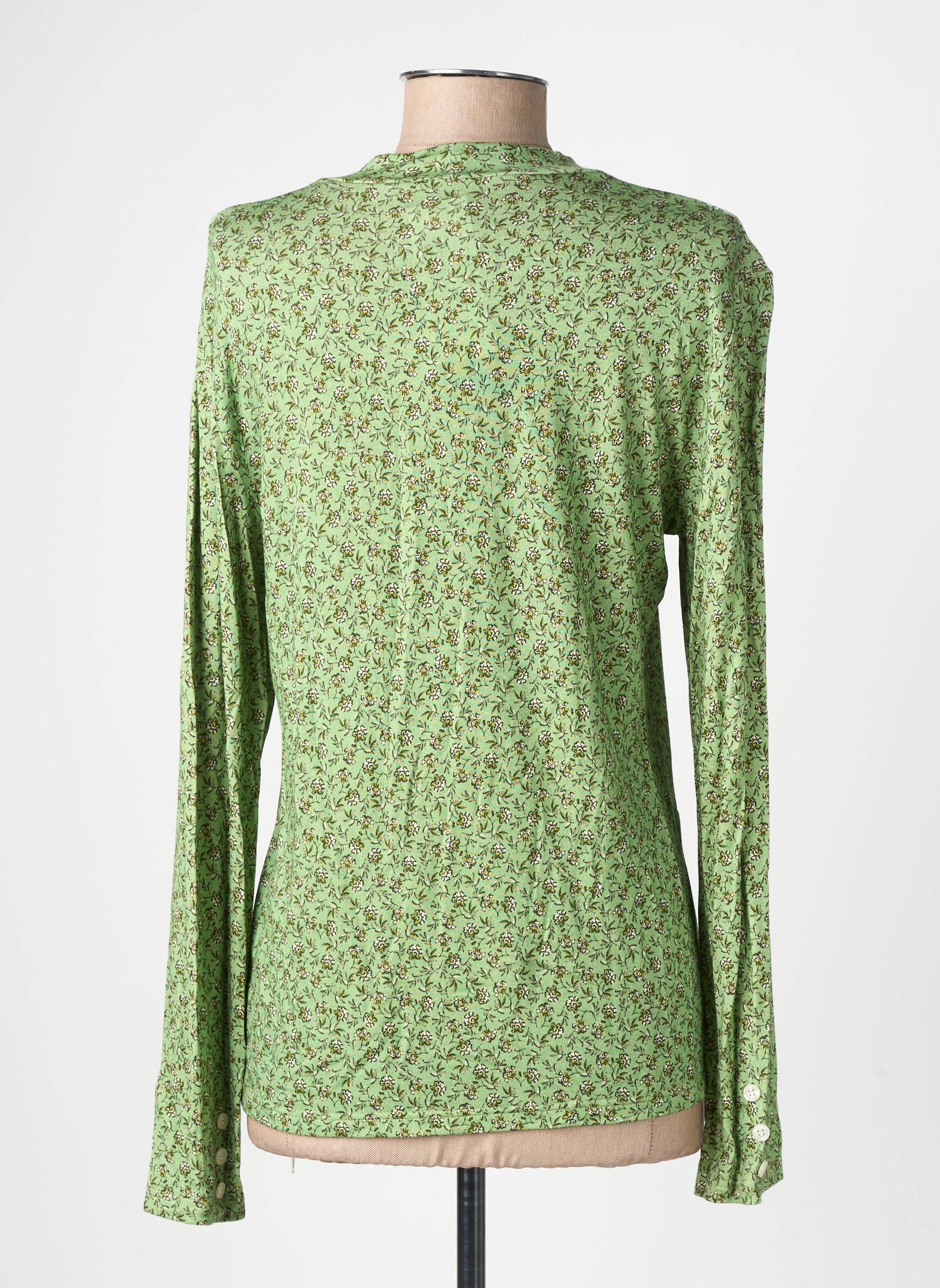 Tricou imprimeu fantezie mâneci lungi verde GEVANA femeie