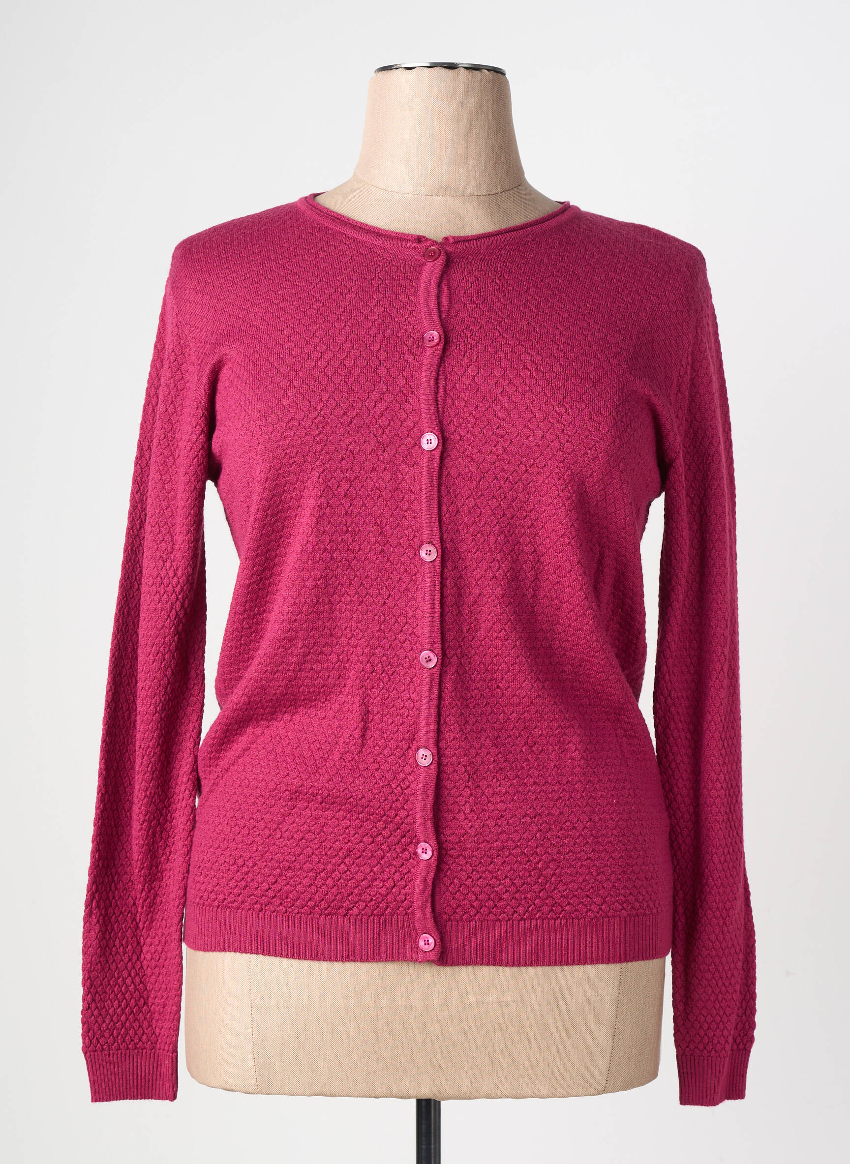 Vestă cu mâneci lungi guler rotund violet GEVANA femeie