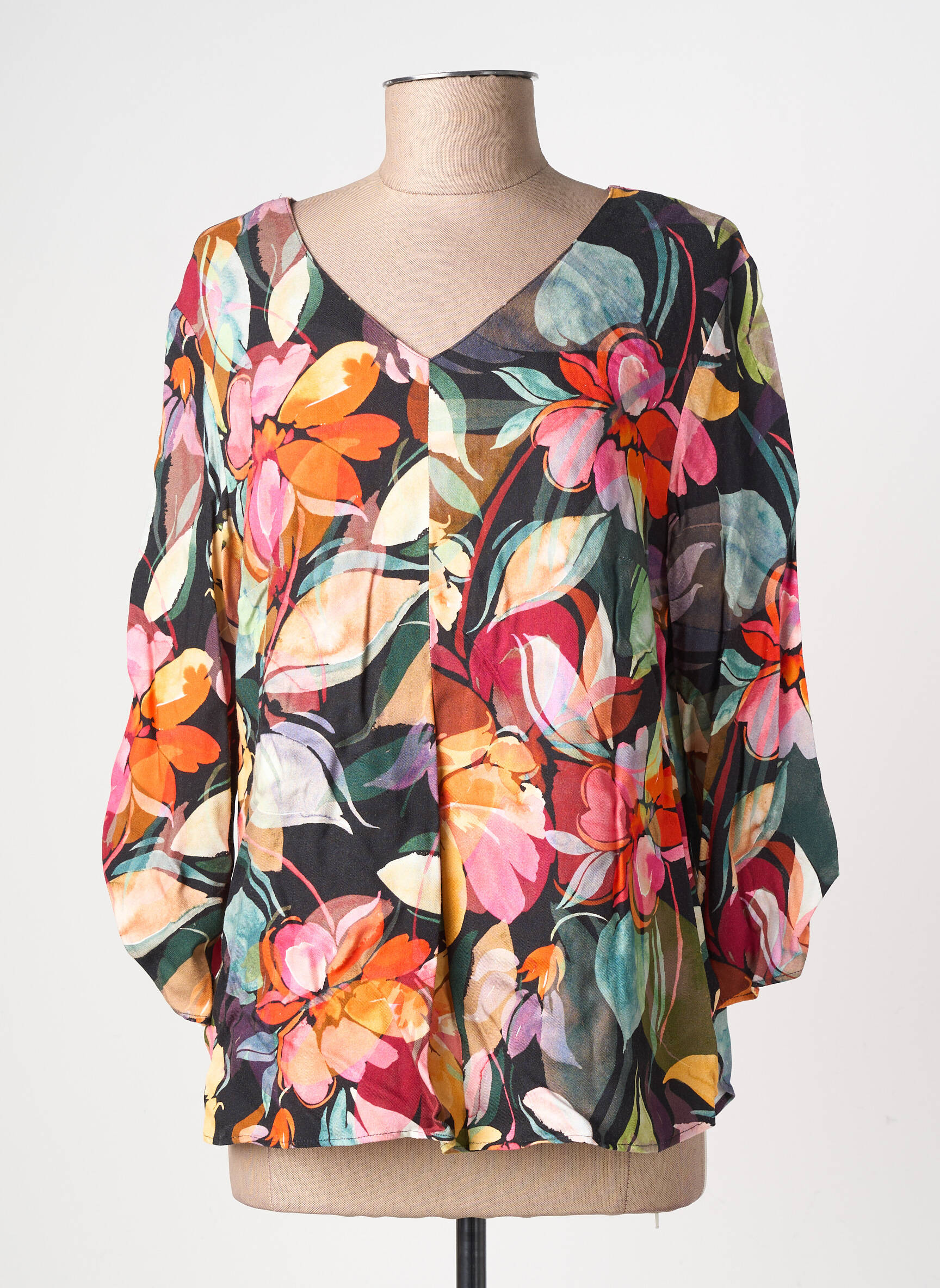 Tricou mâneci 3/4 mâneci 3/4 negru GEVANA femeie