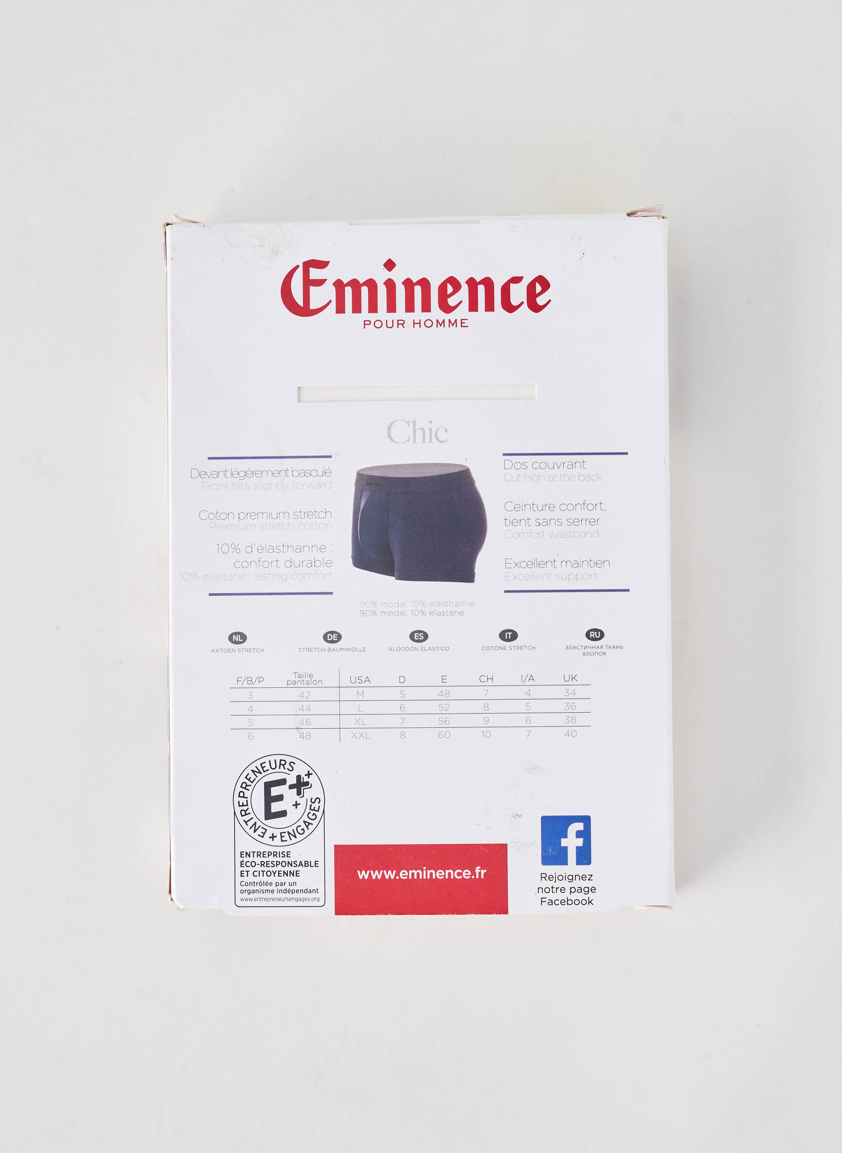 Boxer elasticitate alb EMINENCE bărbat