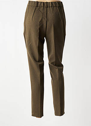Pantalon slim talie elastică mărime normală verde GEVANA femeie