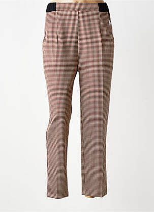 Pantalon slim talie elastică mărime normală maro GEVANA femeie