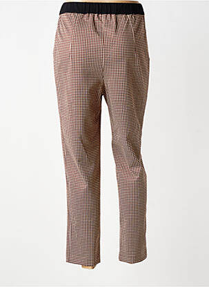 Pantalon slim talie elastică mărime normală maro GEVANA femeie