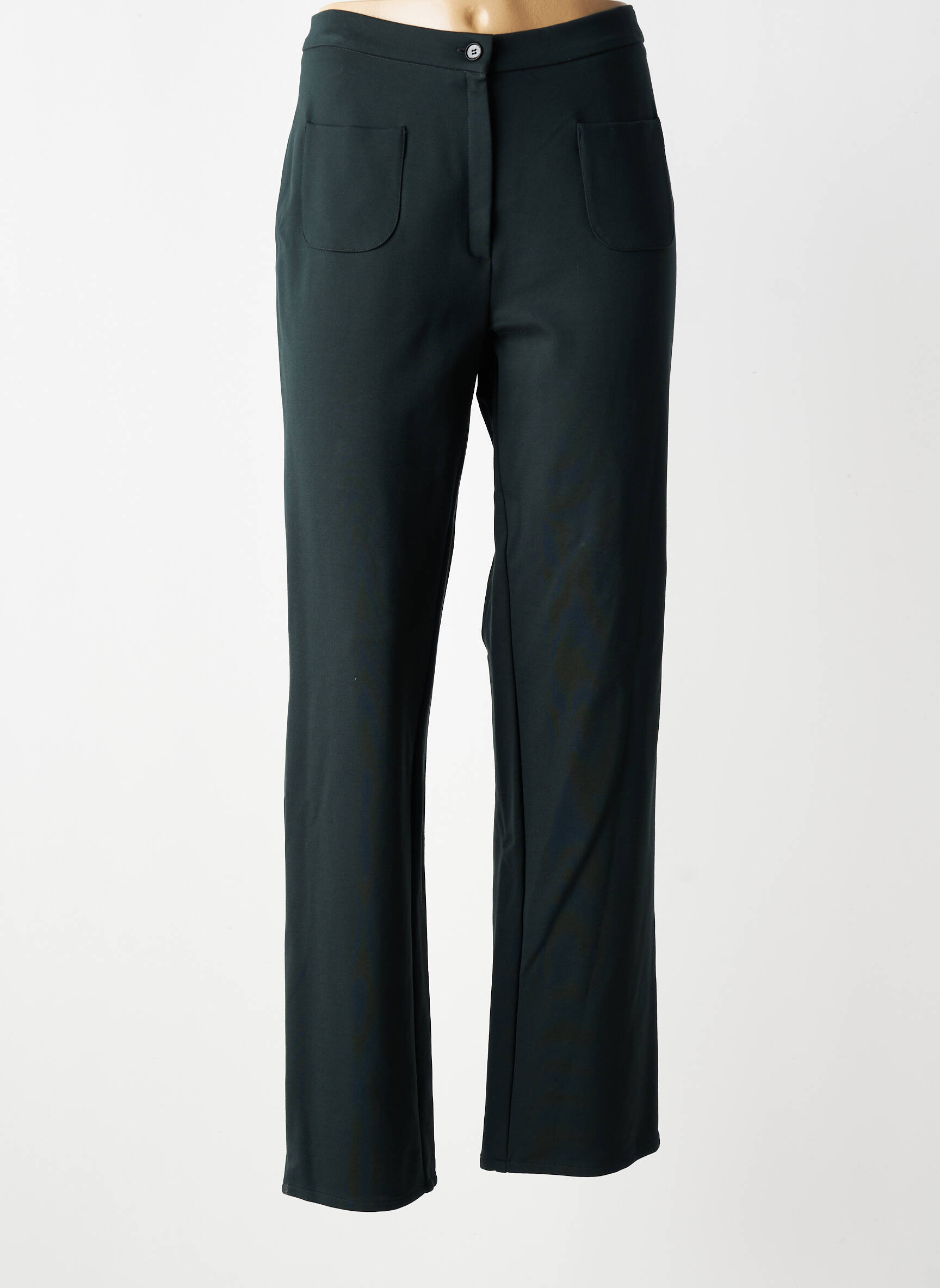 Pantalon drept elasticitate mărime normală verde GEVANA femeie
