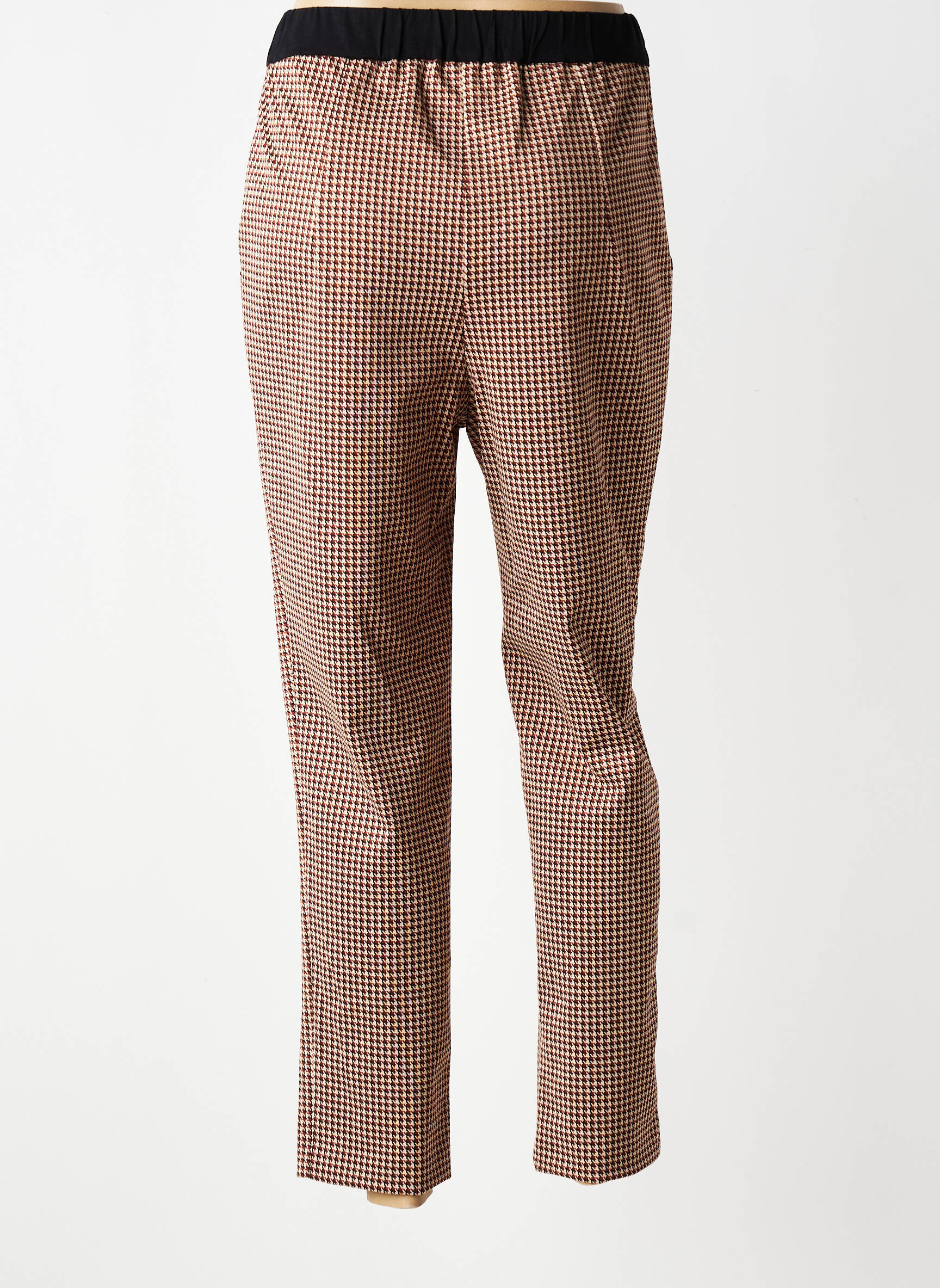 Pantalon slim talie elastică mărime normală maro GEVANA femeie