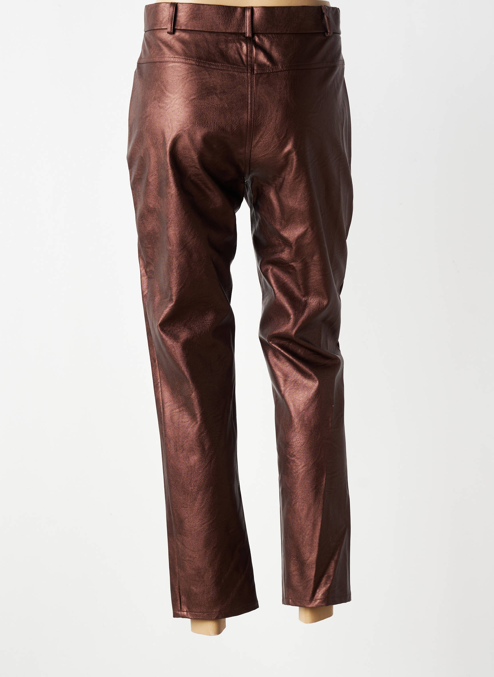 Pantalon slim mărime normală mărime normală maro GEVANA femeie