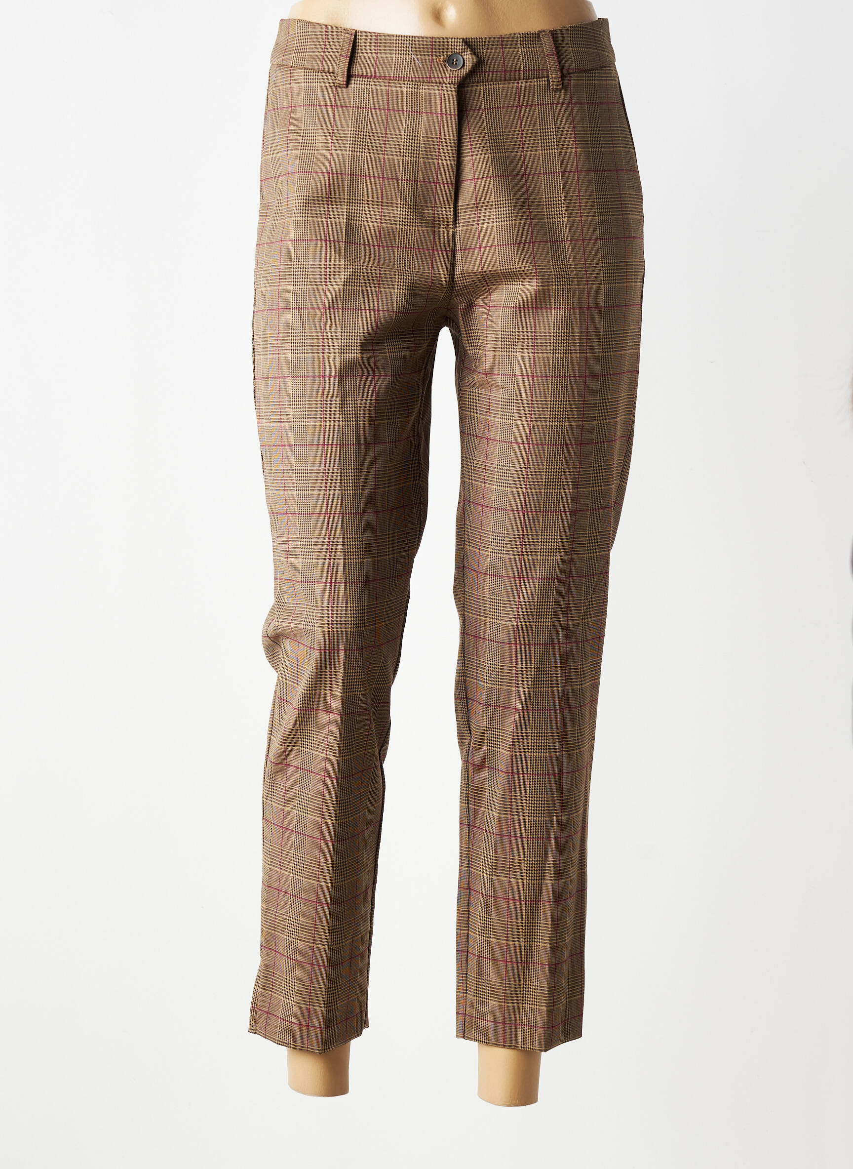 Pantalon slim mărime normală mărime normală maro GEVANA femeie
