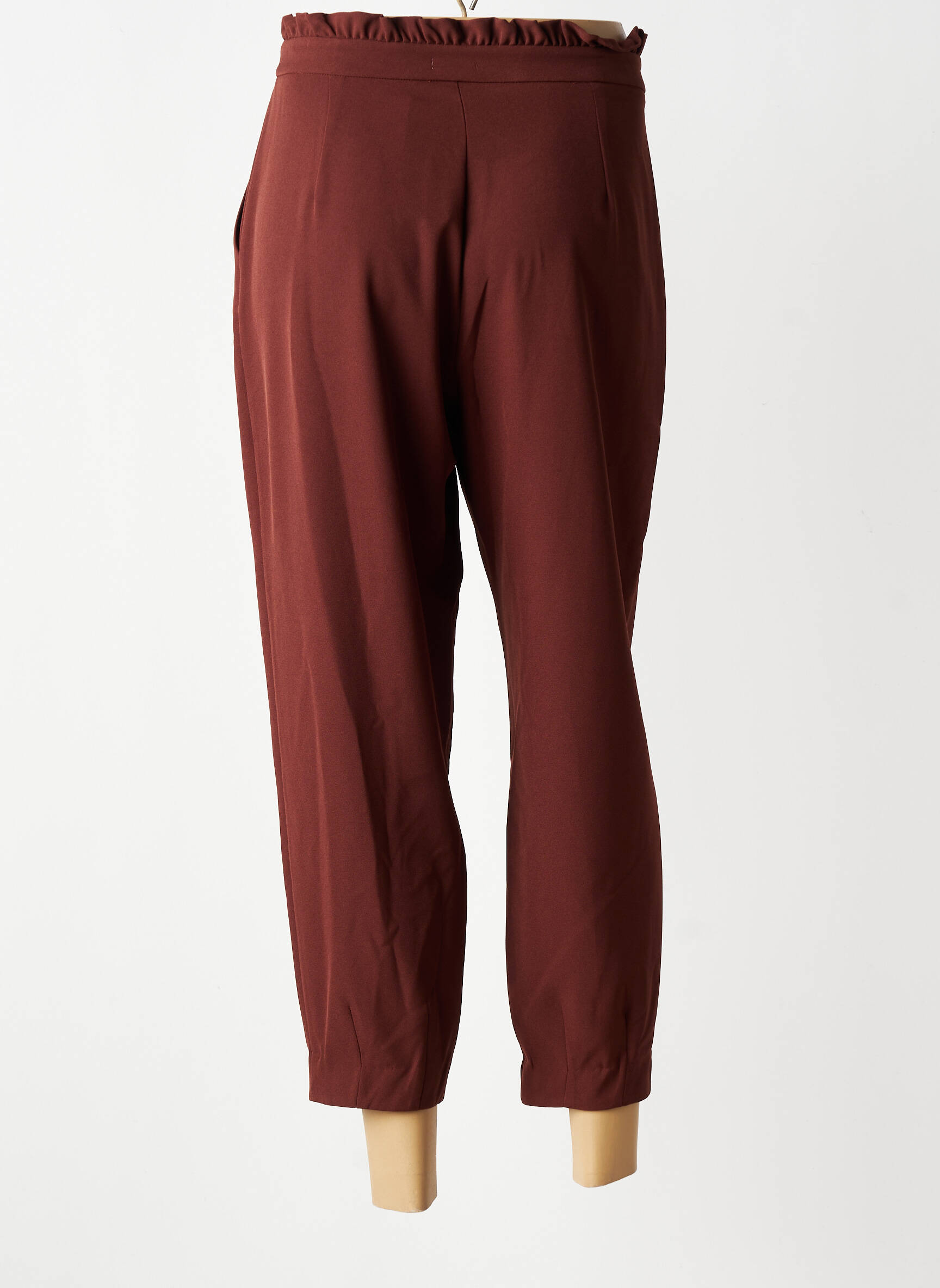 Pantalon slim talie înaltă talie înaltă maro GEVANA femeie