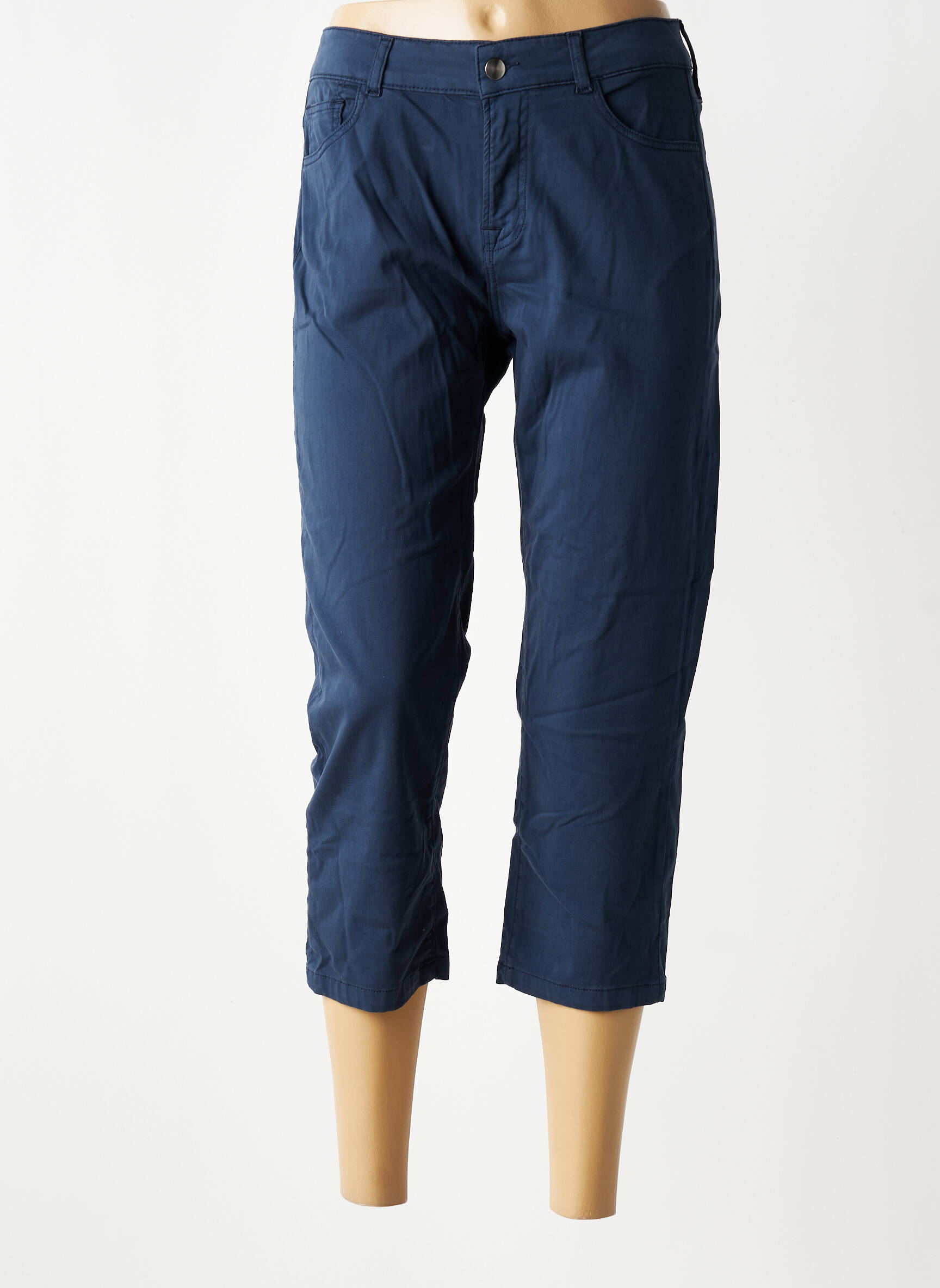 Pantalon trei sferturi elasticitate mărime normală albastru GEVANA femeie