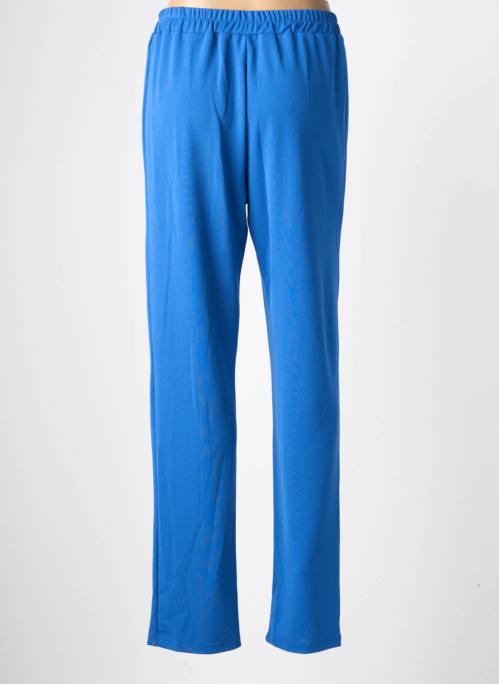 Pantalon slim talie elastică mărime normală albastru GEVANA femeie
