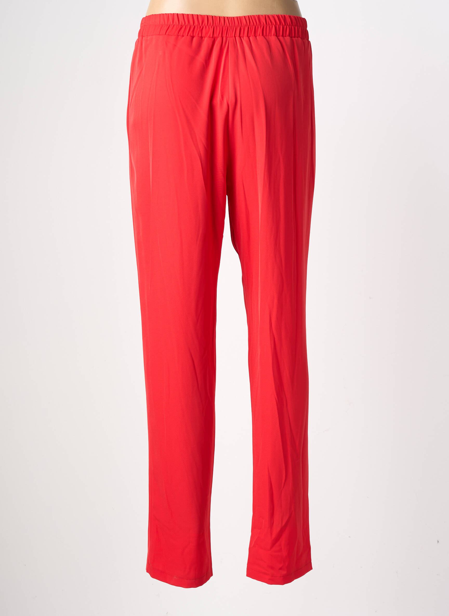 Pantalon slim talie elastică mărime normală roșu GEVANA femeie