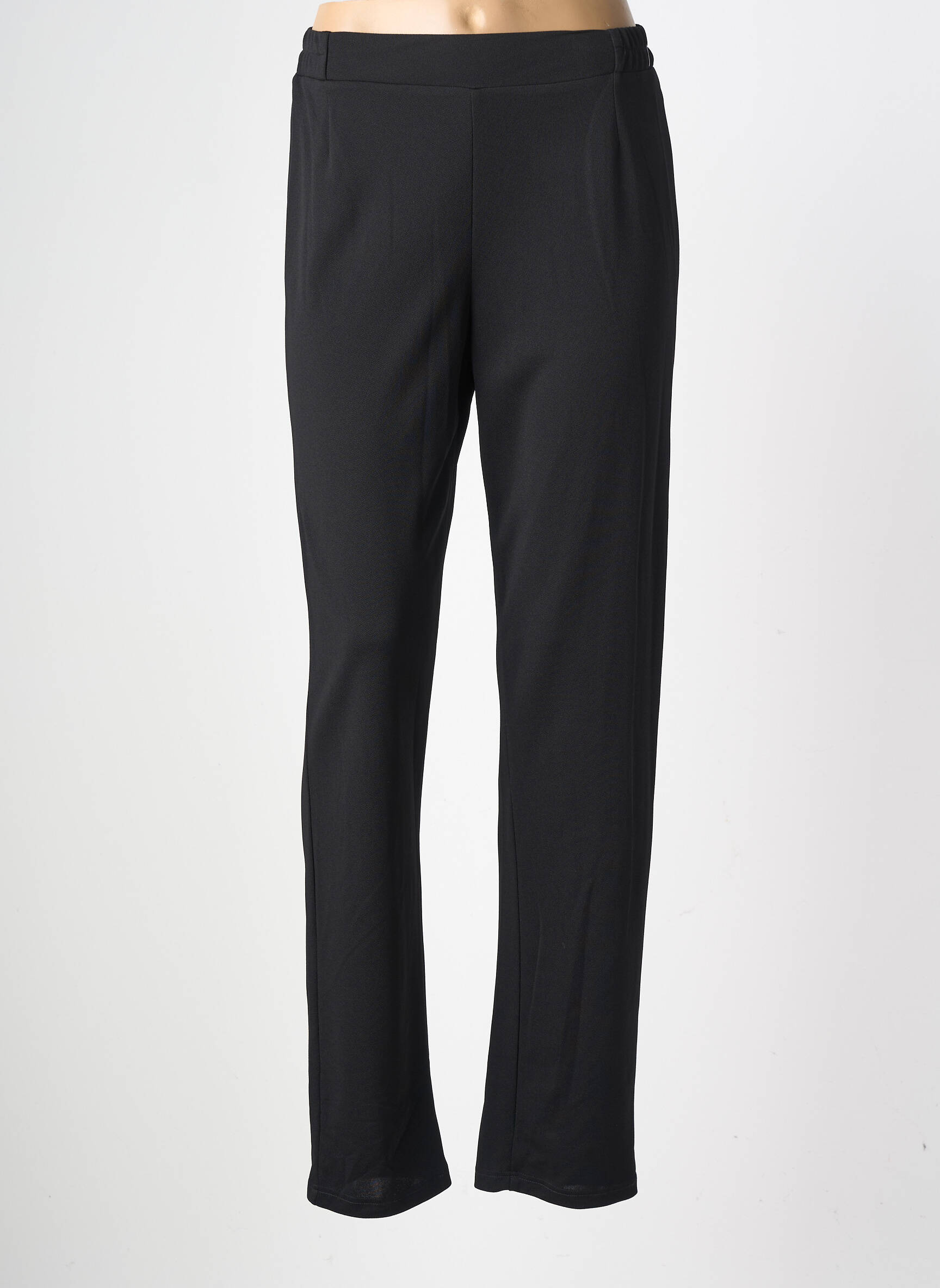 Pantalon slim talie elastică mărime normală negru GEVANA femeie