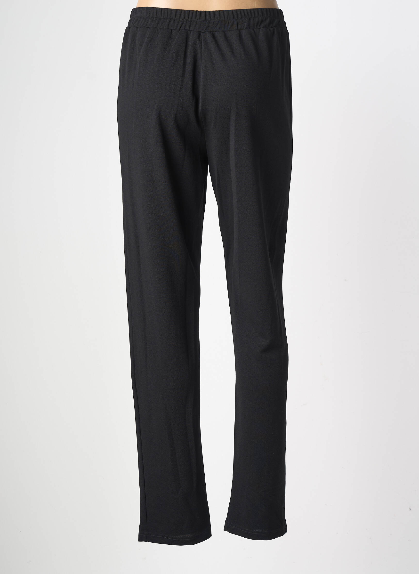 Pantalon slim talie elastică mărime normală negru GEVANA femeie