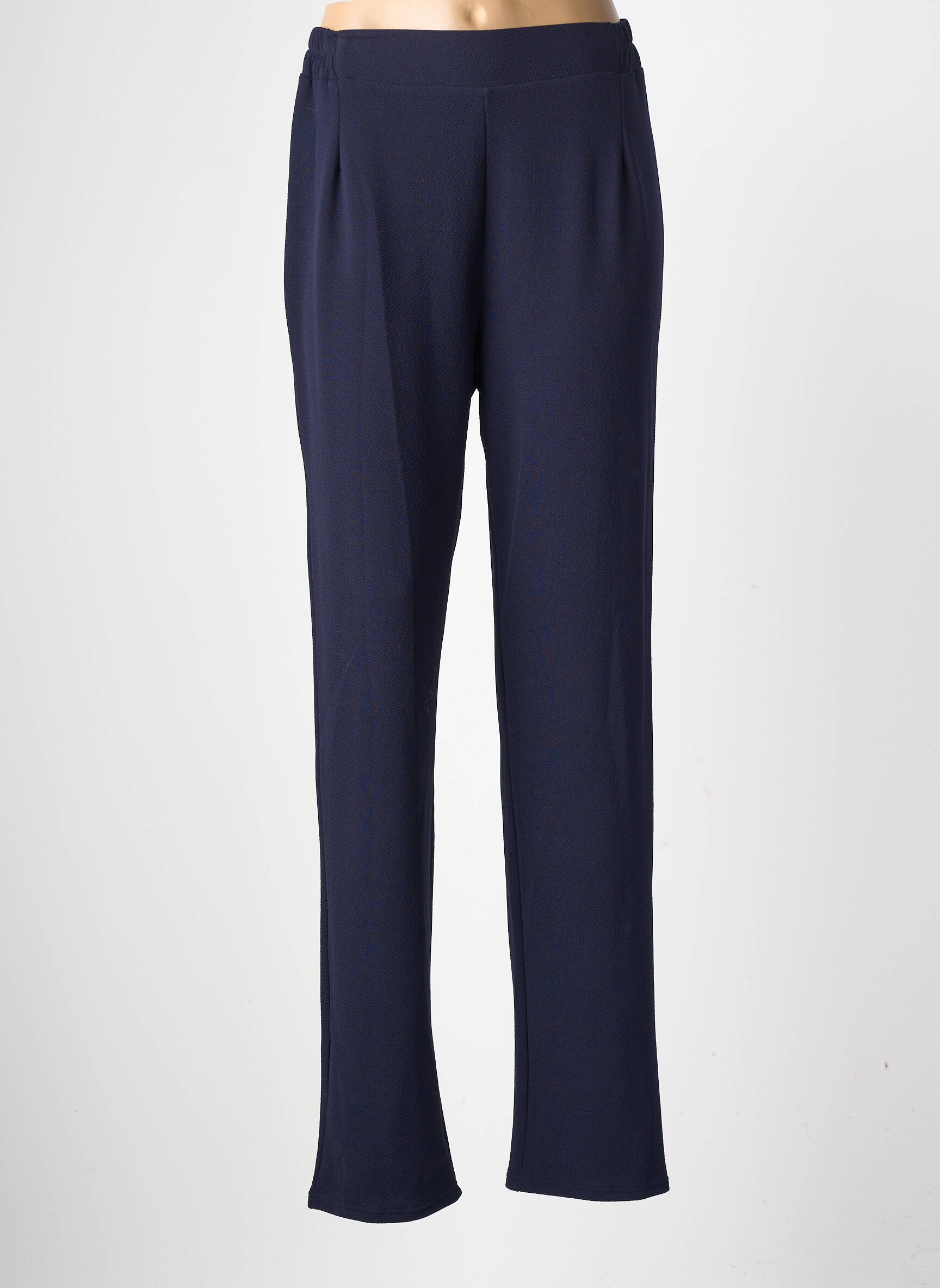 Pantalon slim talie elastică mărime normală albastru GEVANA femeie