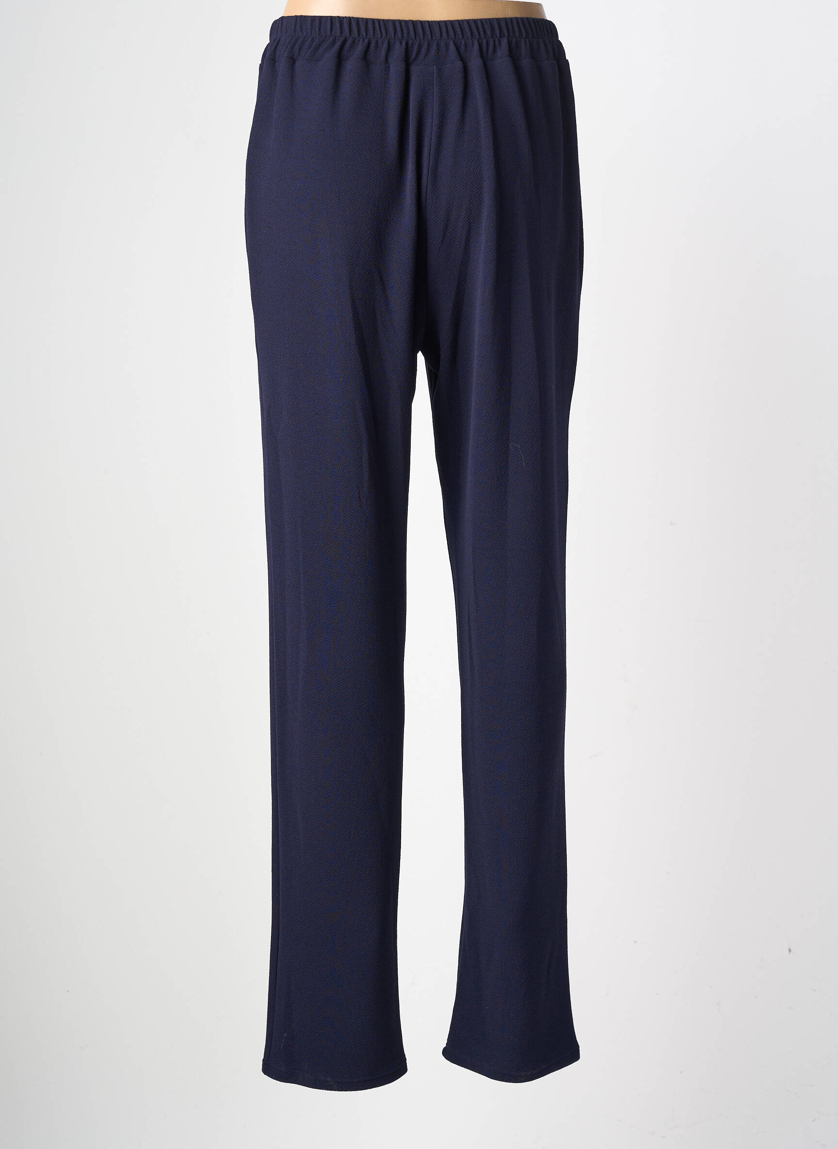 Pantalon slim talie elastică mărime normală albastru GEVANA femeie