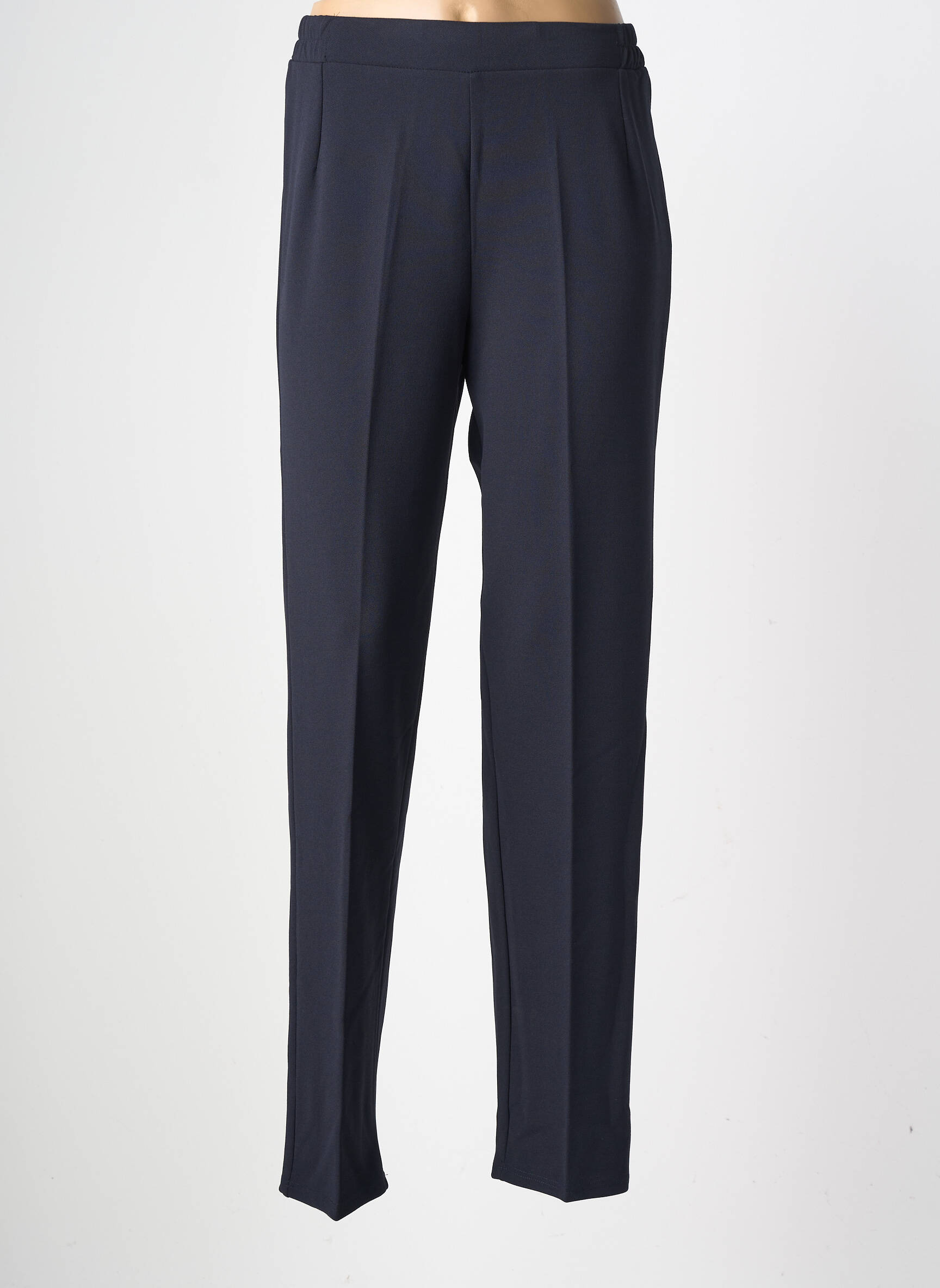 Pantalon slim talie elastică mărime normală albastru GEVANA femeie