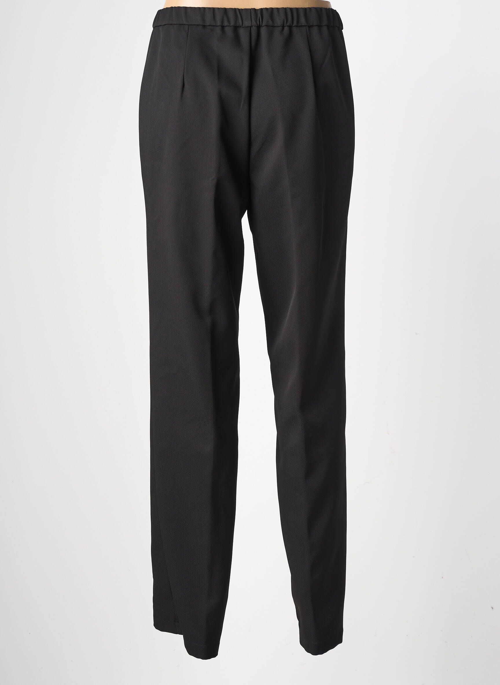 Pantalon drept țesătură poplin mărime normală negru GEVANA femeie