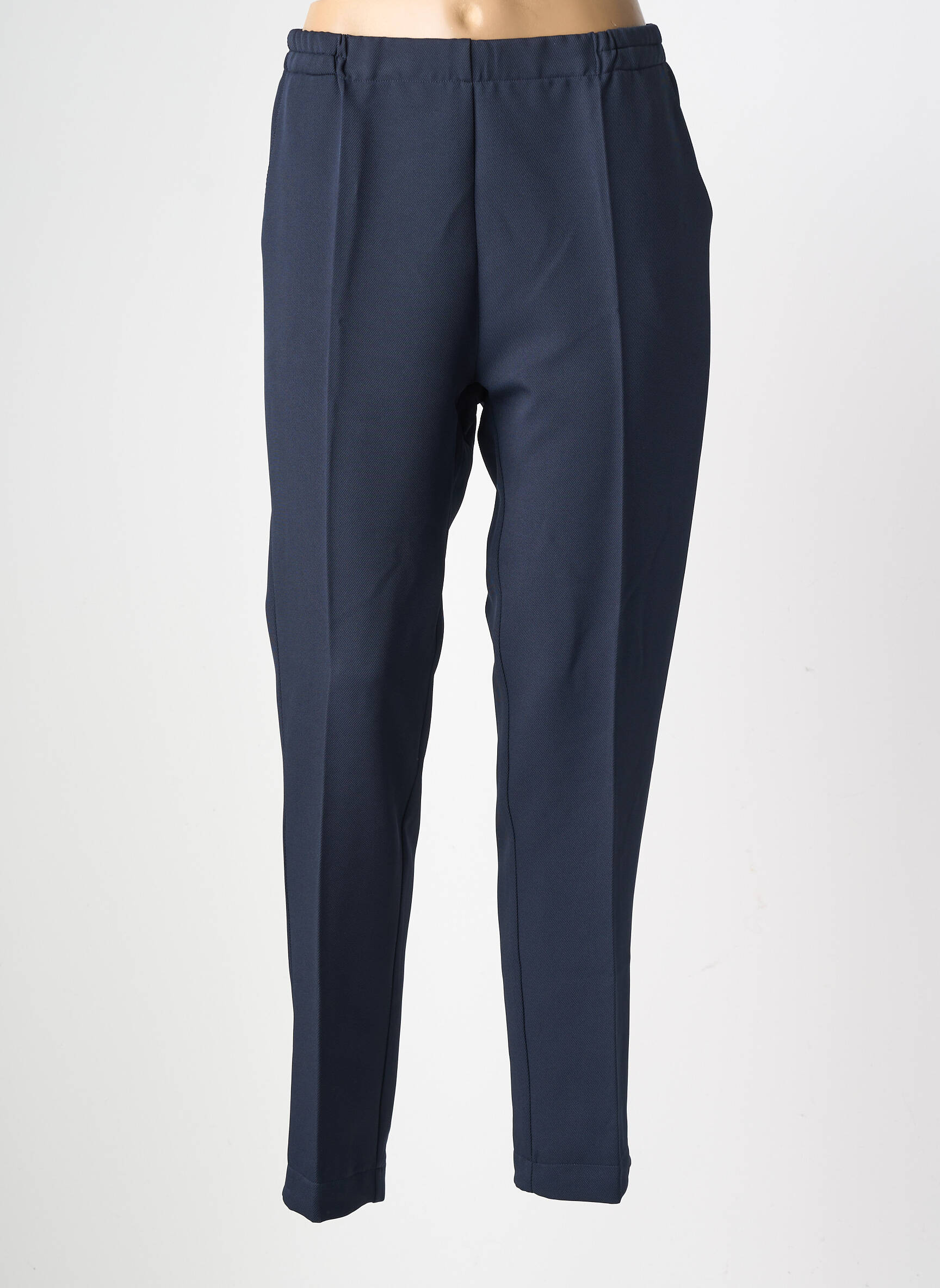 Pantalon slim talie elastică mărime normală albastru GEVANA femeie